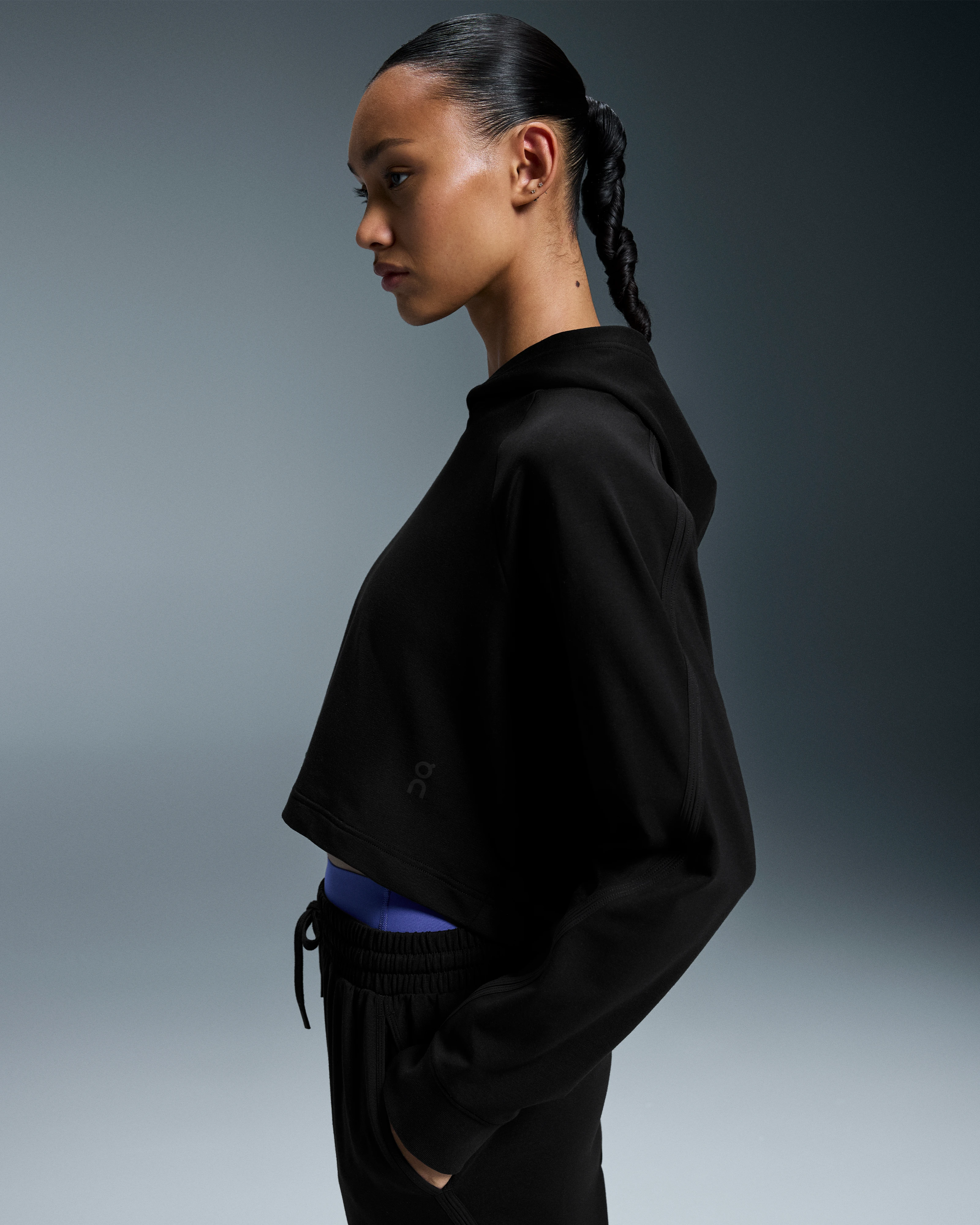 On Studio Hoodie Black Femme Sweats à capuche et sweats