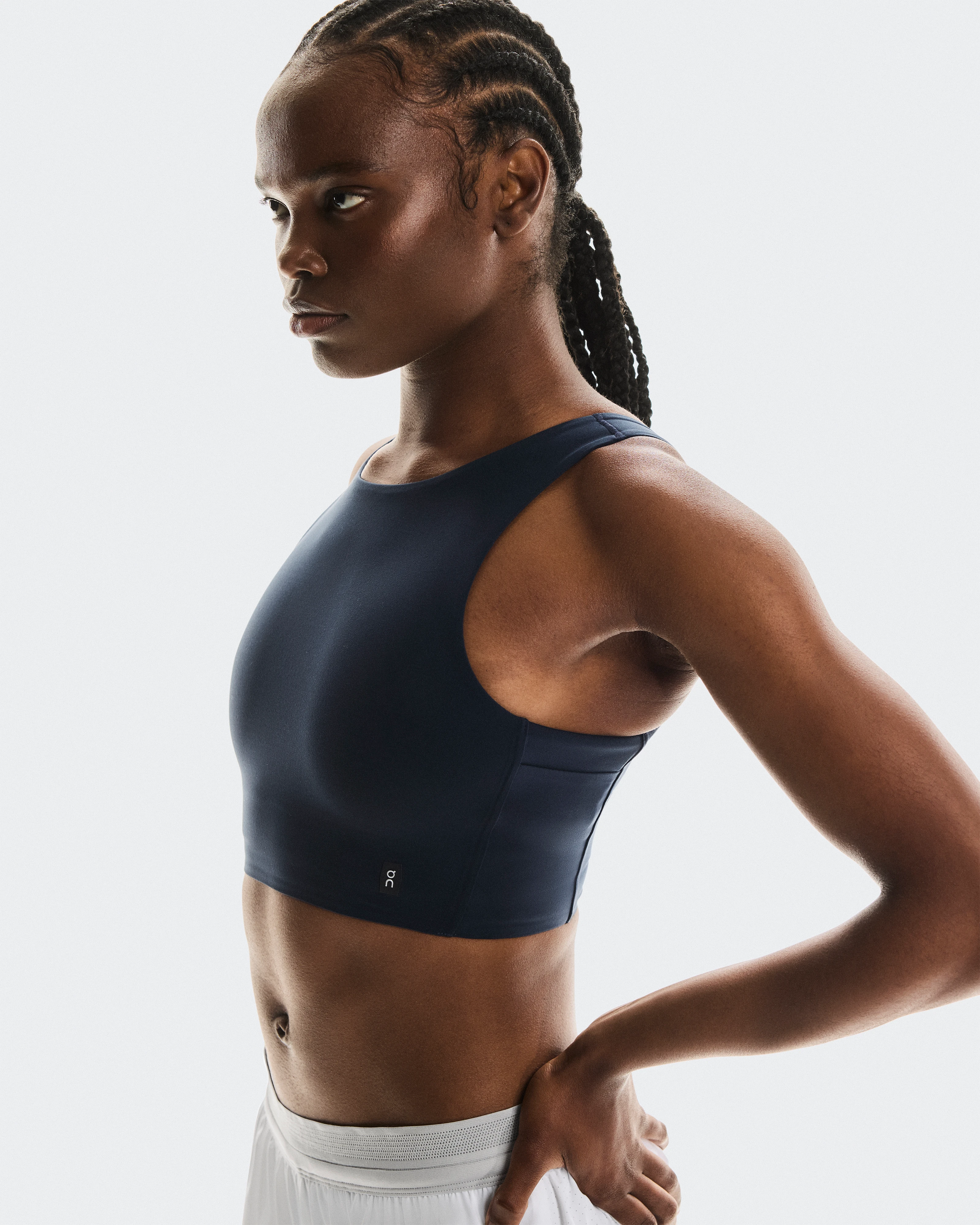 On Core 2-in-1 Crop Navy Femme Hauts et t-shirts