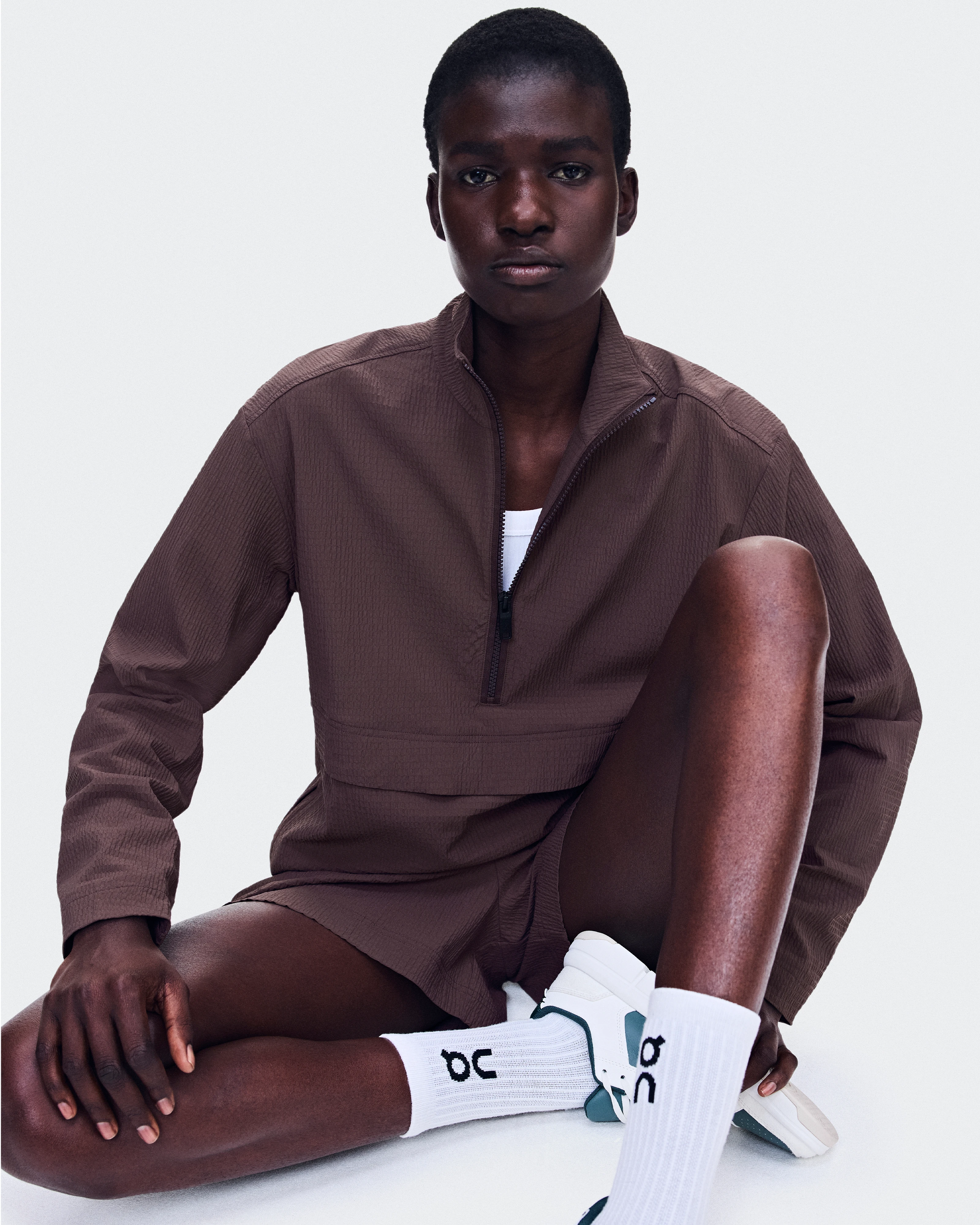 On Courtside 1/2 Zip Eaze Mulberry Femme Sweats à capuche et sweats