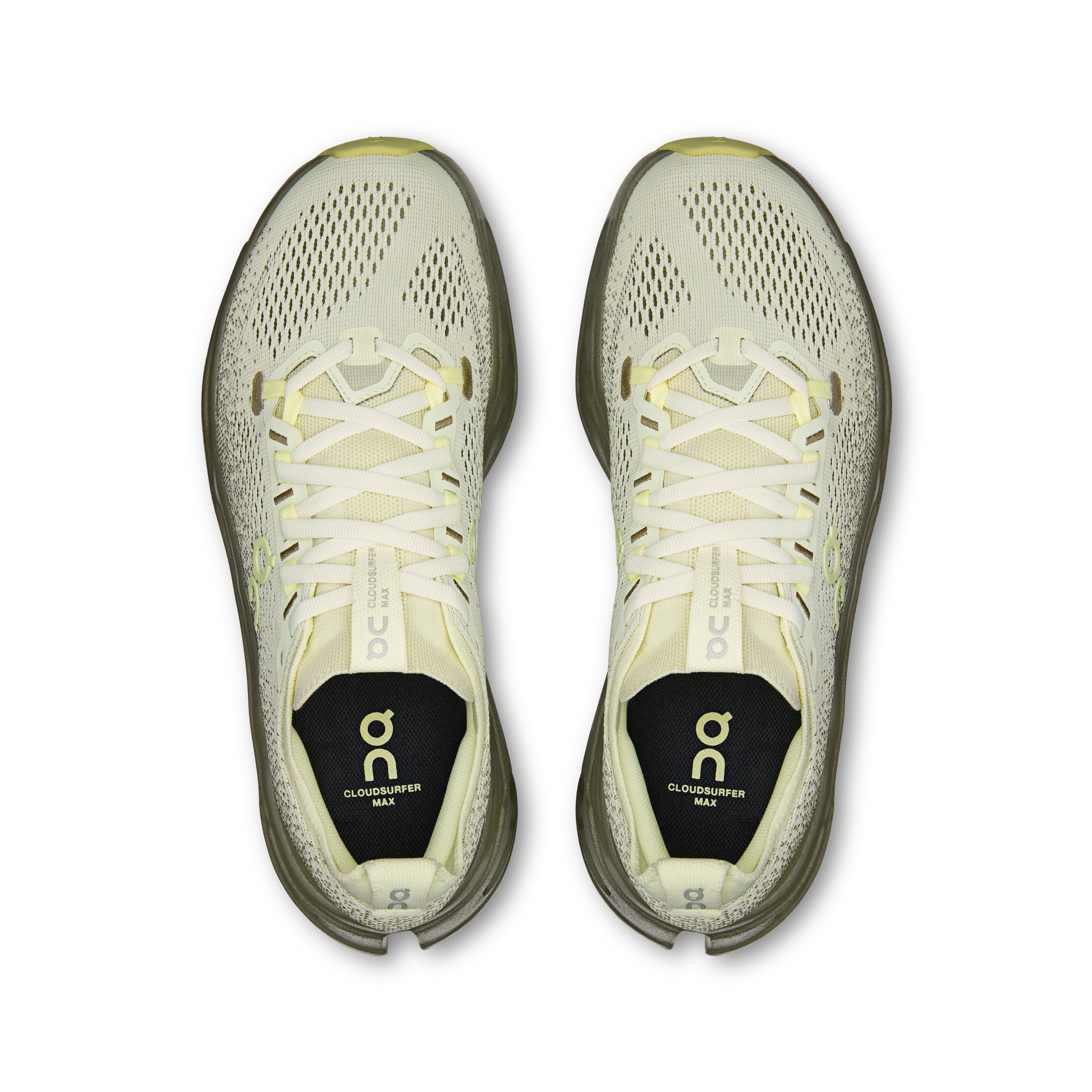 On Cloudsurfer Max Seedling & Olive Femme Running sur route Chaussures