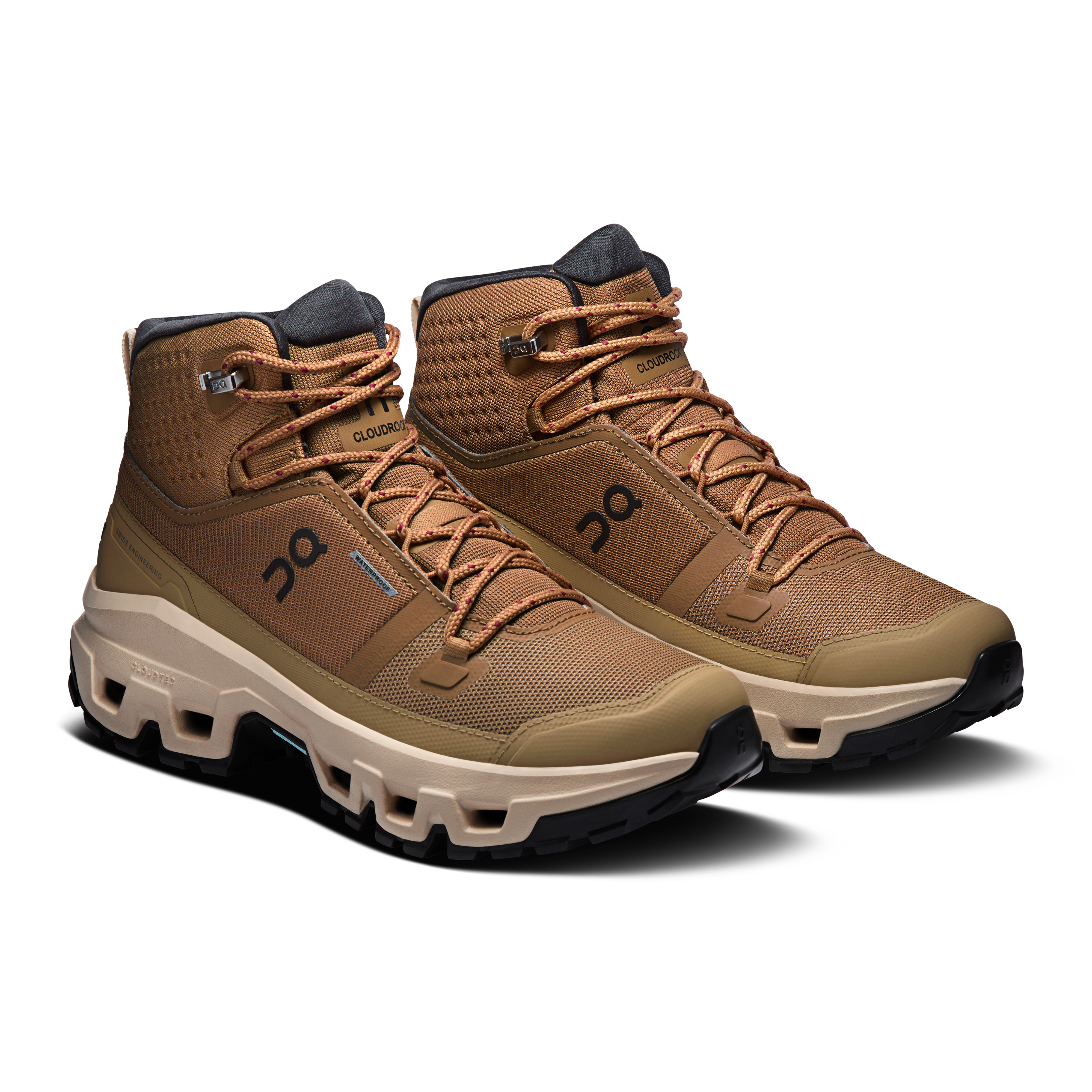 On Cloudrock Mid Waterproof Sphinx & Sand Femme Randonnée Chaussures