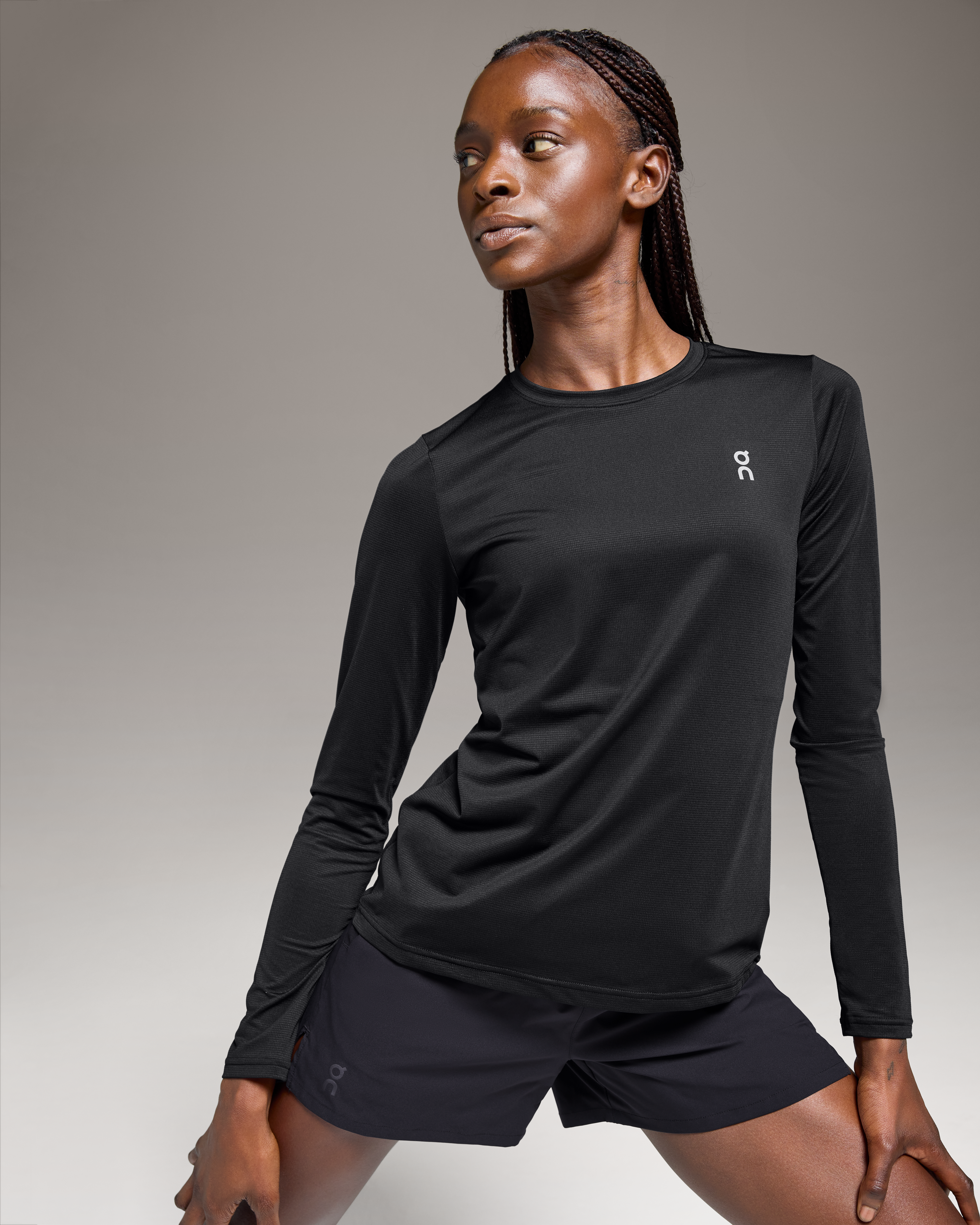 On Core Long-T Black Femme Hauts et t-shirts