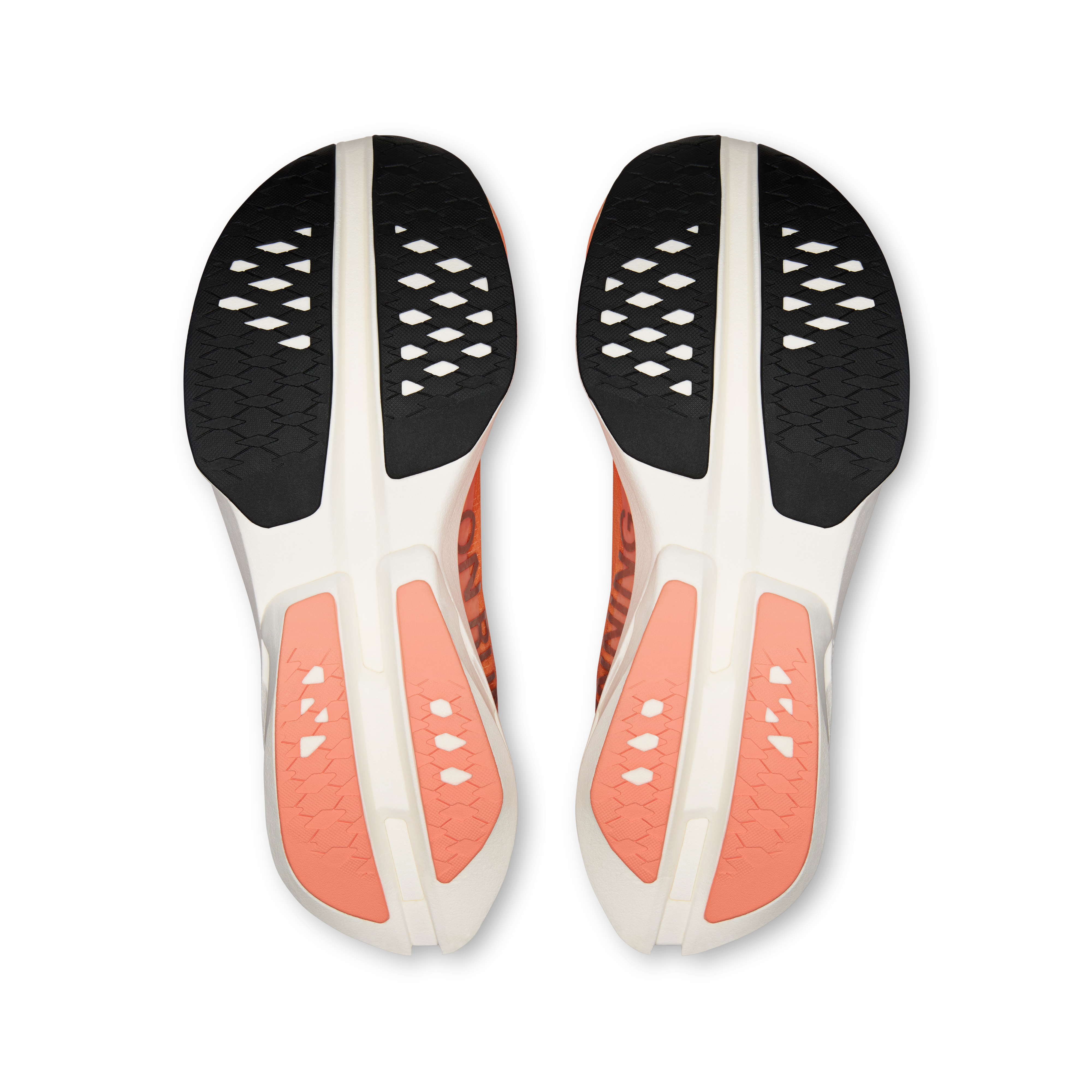 On Cloudboom Strike Sunstone & White Femme Running sur route Chaussures