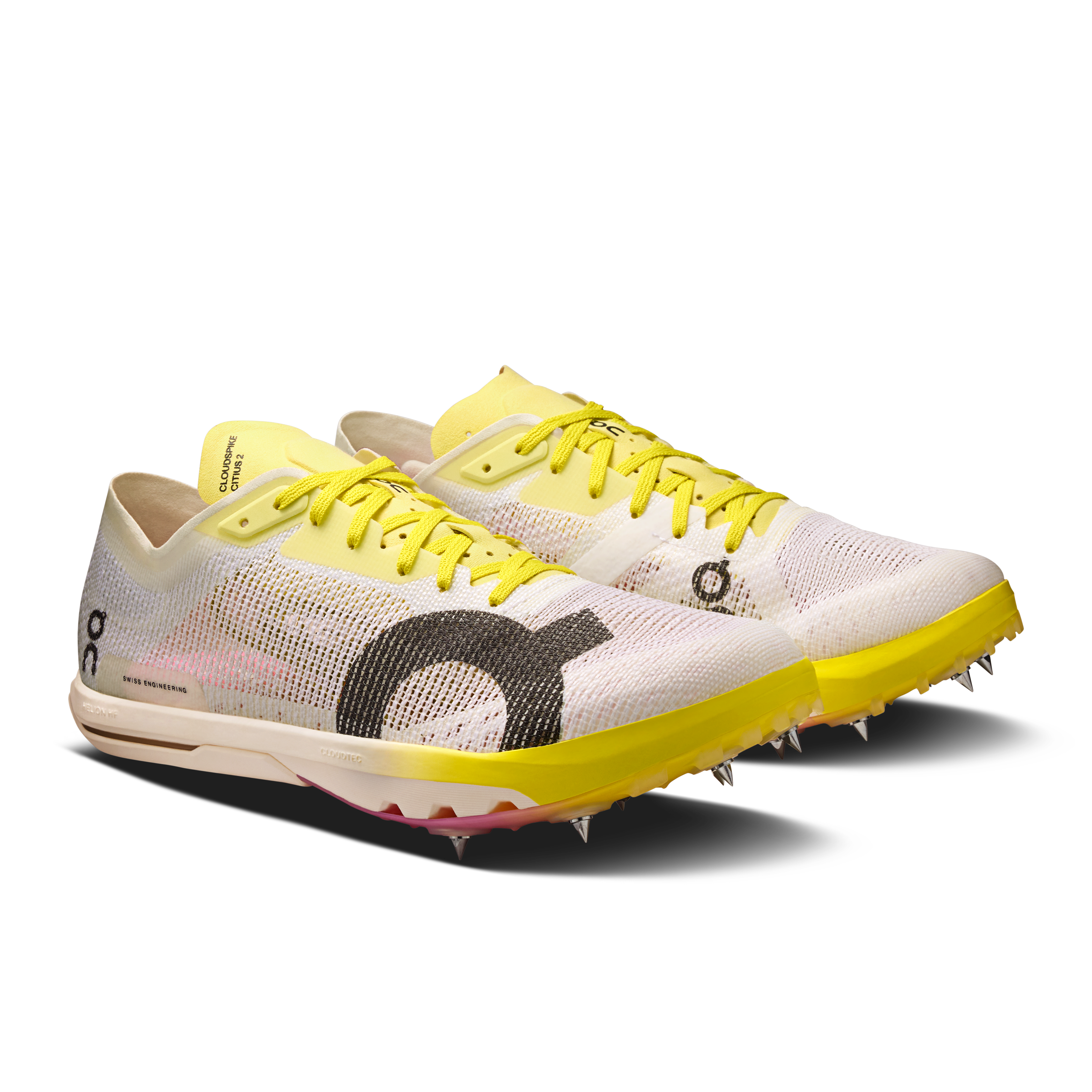 On Cloudspike Citius 2 White & Raspberry Femme Athlétisme Chaussures