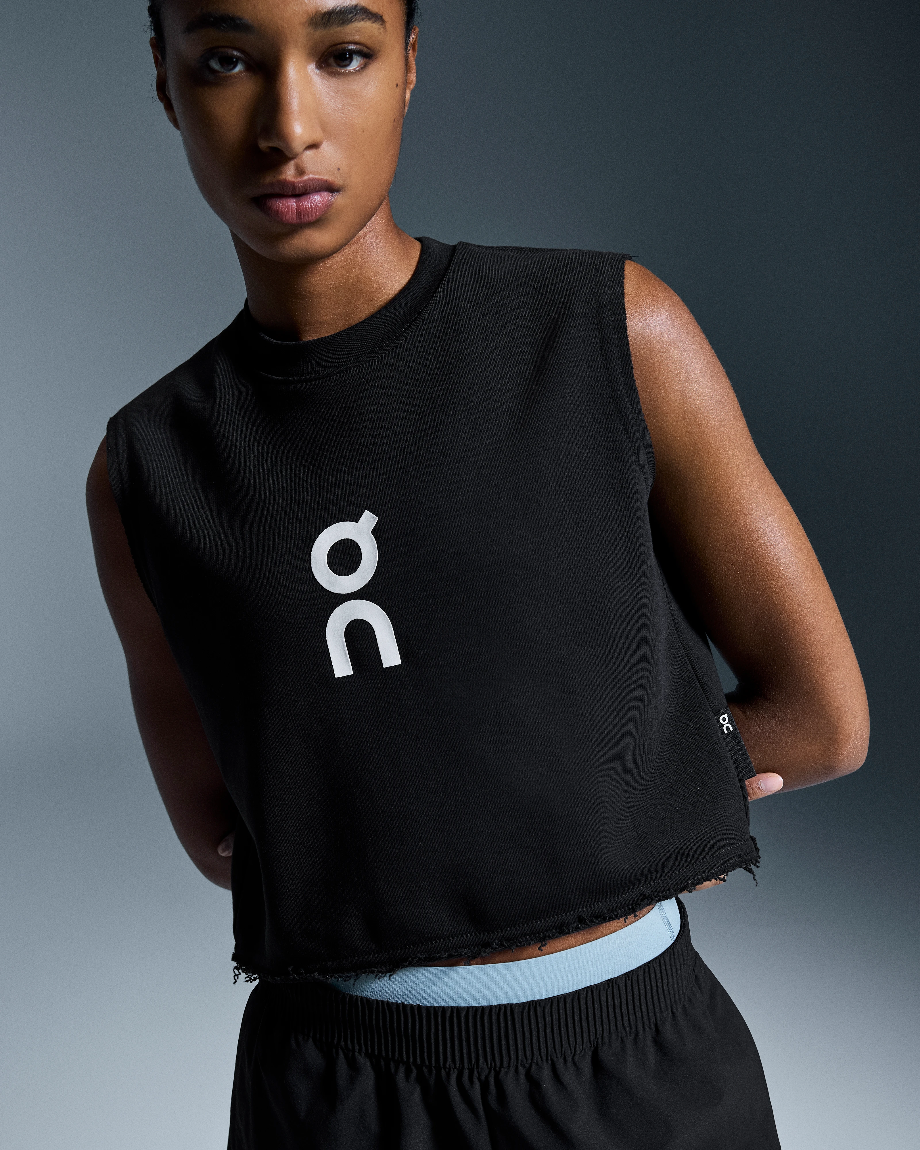 On Club Crew Crop Black Femme Hauts et t-shirts