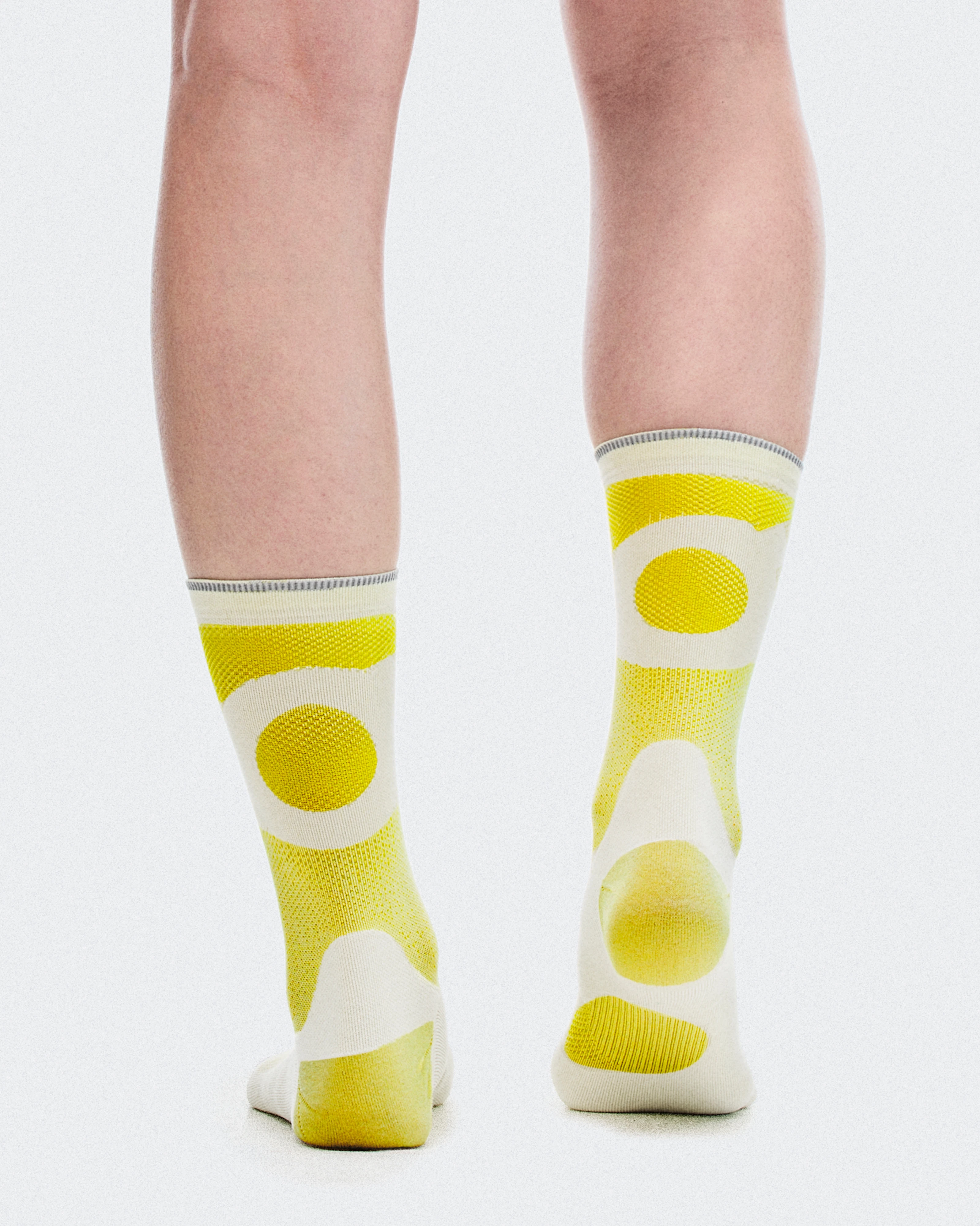 On Elite Run Sock High Hyper White & Lime Unisexe Chaussettes