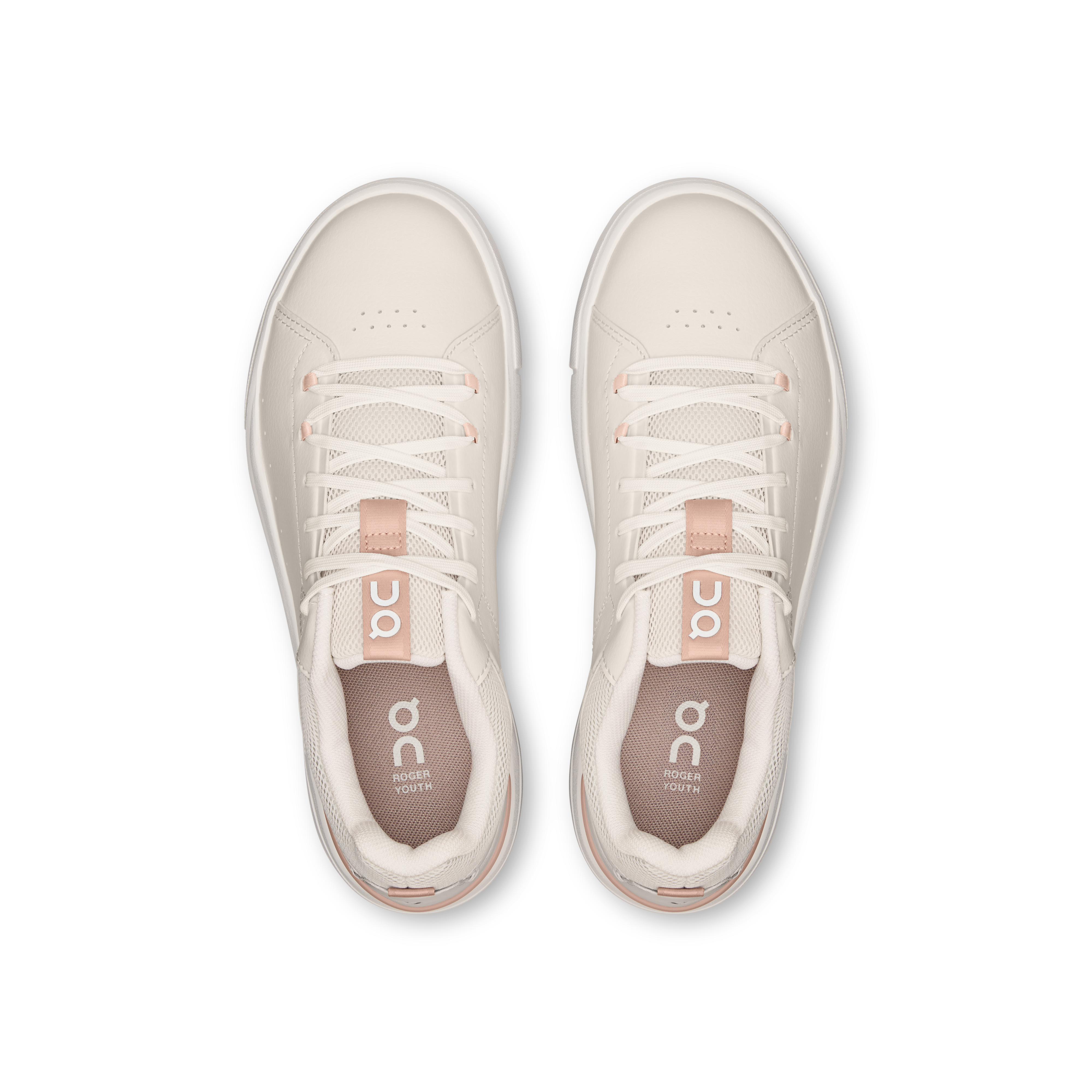 On THE ROGER Youth Ivory & Rosehip Ados Tennis Chaussures