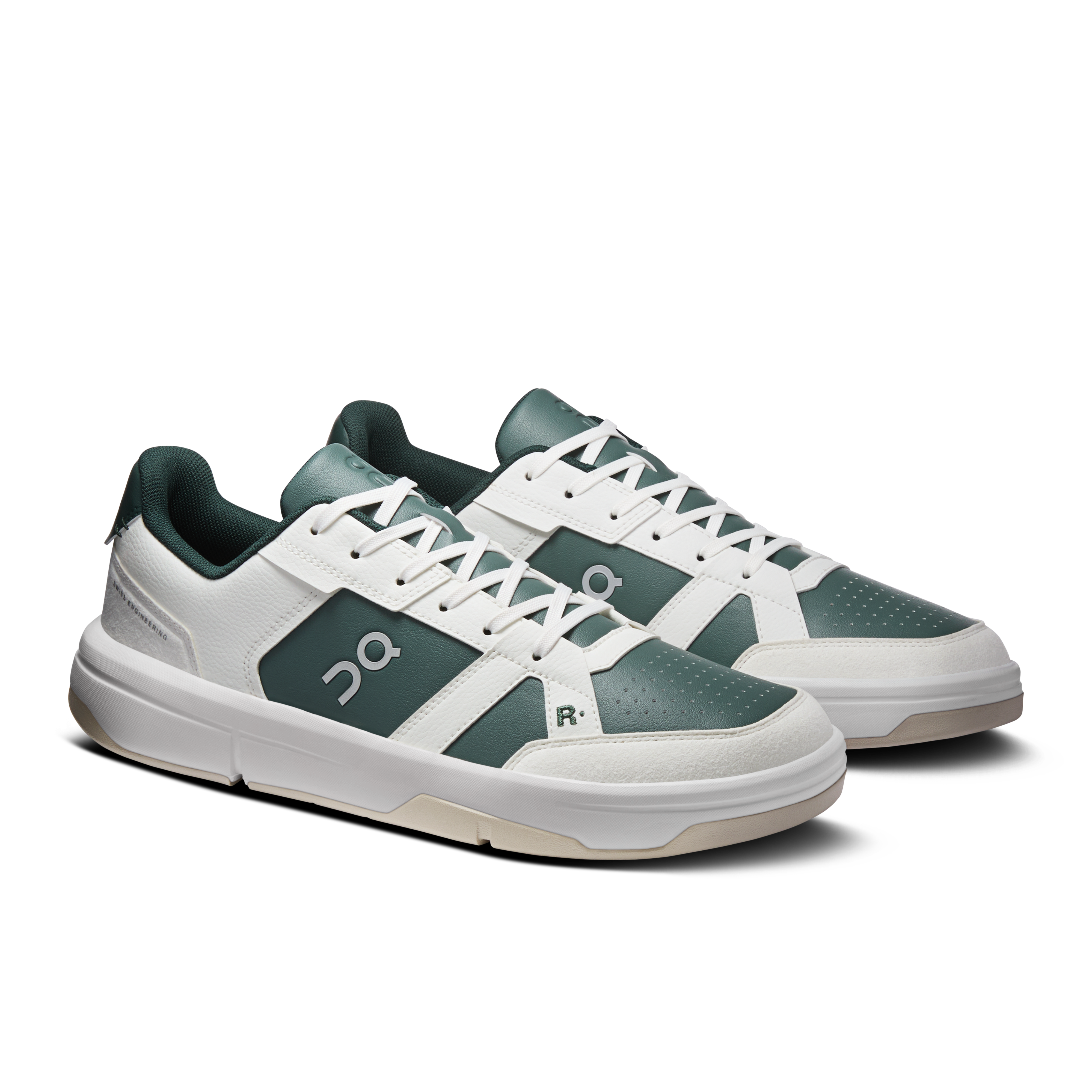 On THE ROGER Clubhouse Ivory & Olive Homme Tennis Chaussures