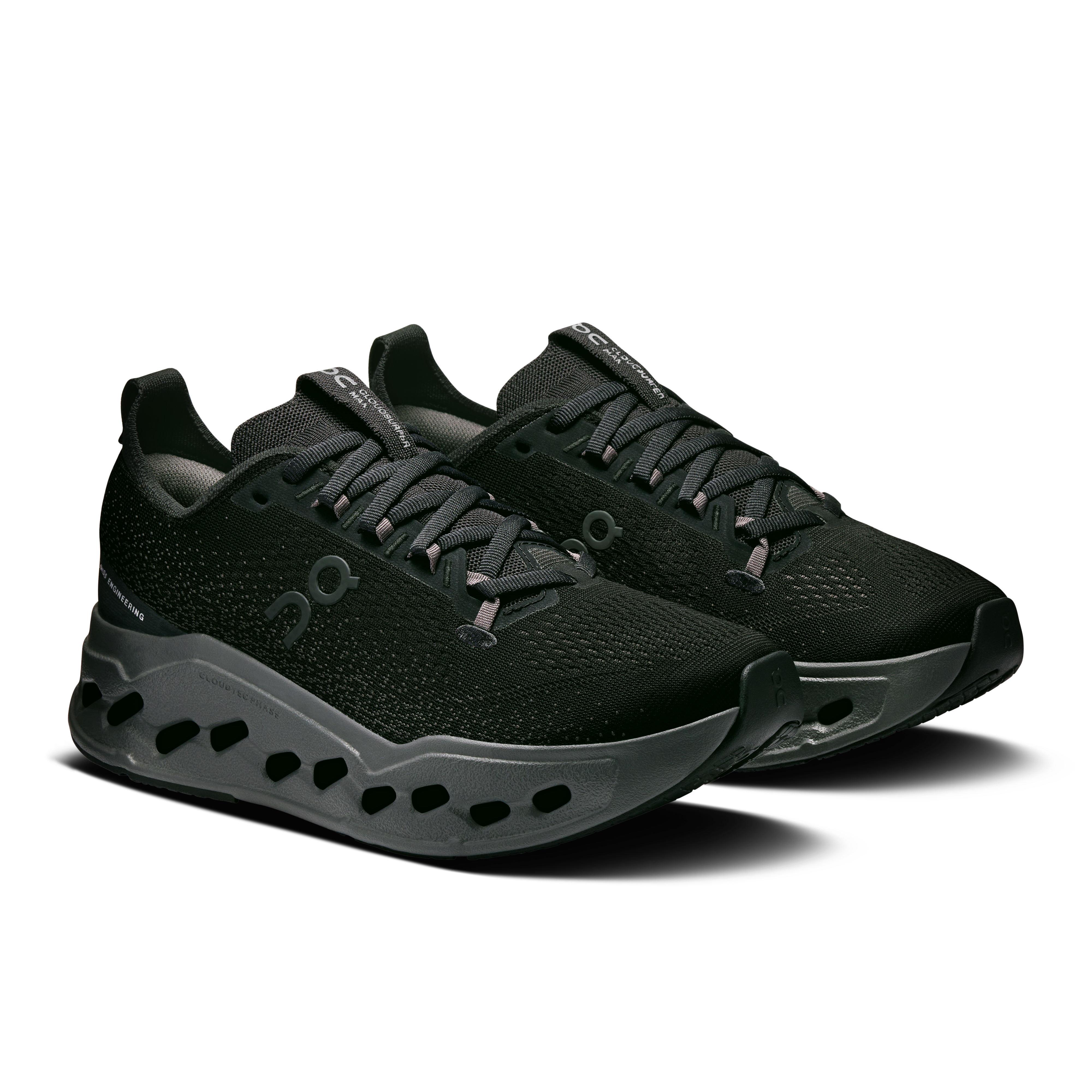 On Cloudsurfer Max Black & Eclipse Femme Running sur route Chaussures