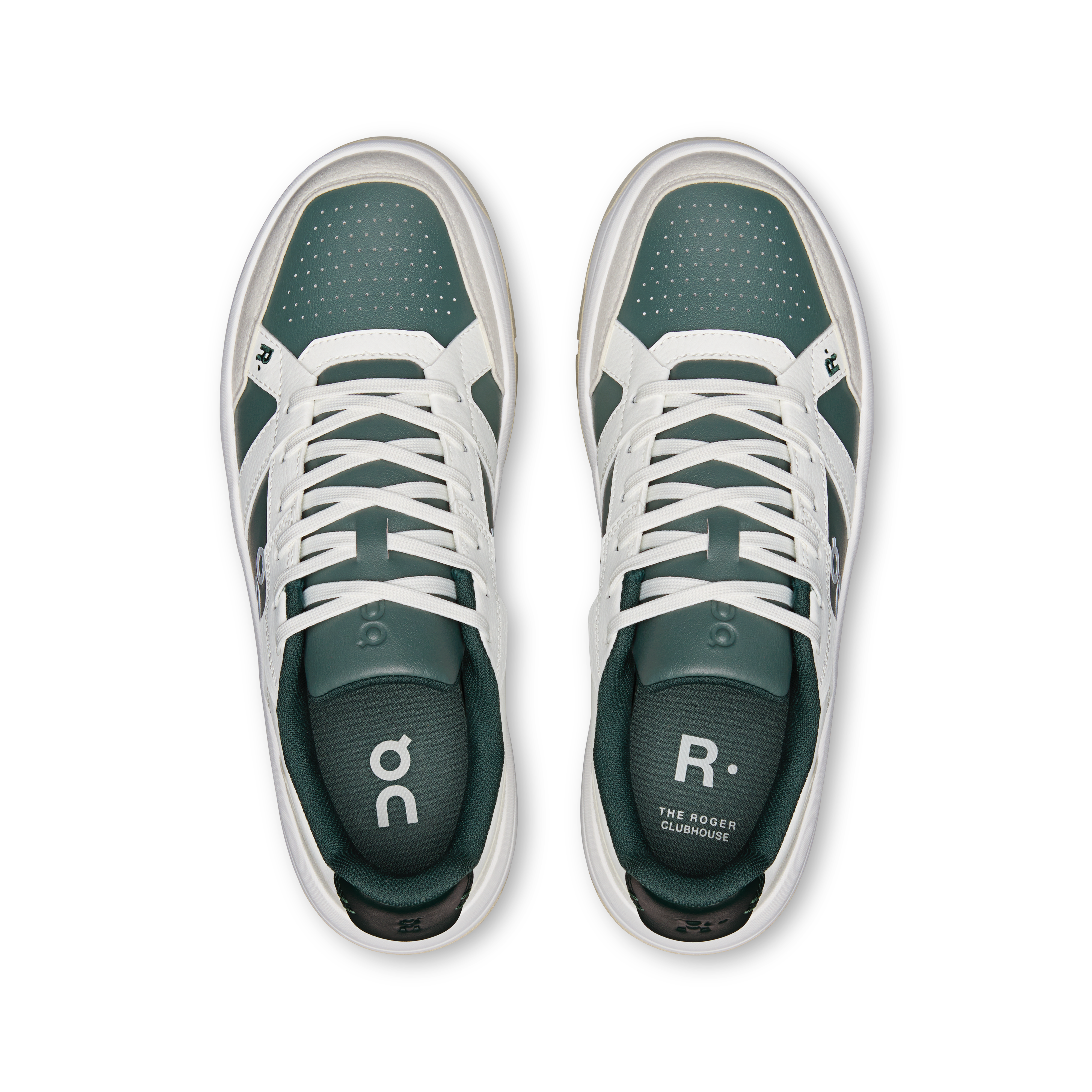 On THE ROGER Clubhouse Ivory & Olive Femme Tennis Chaussures