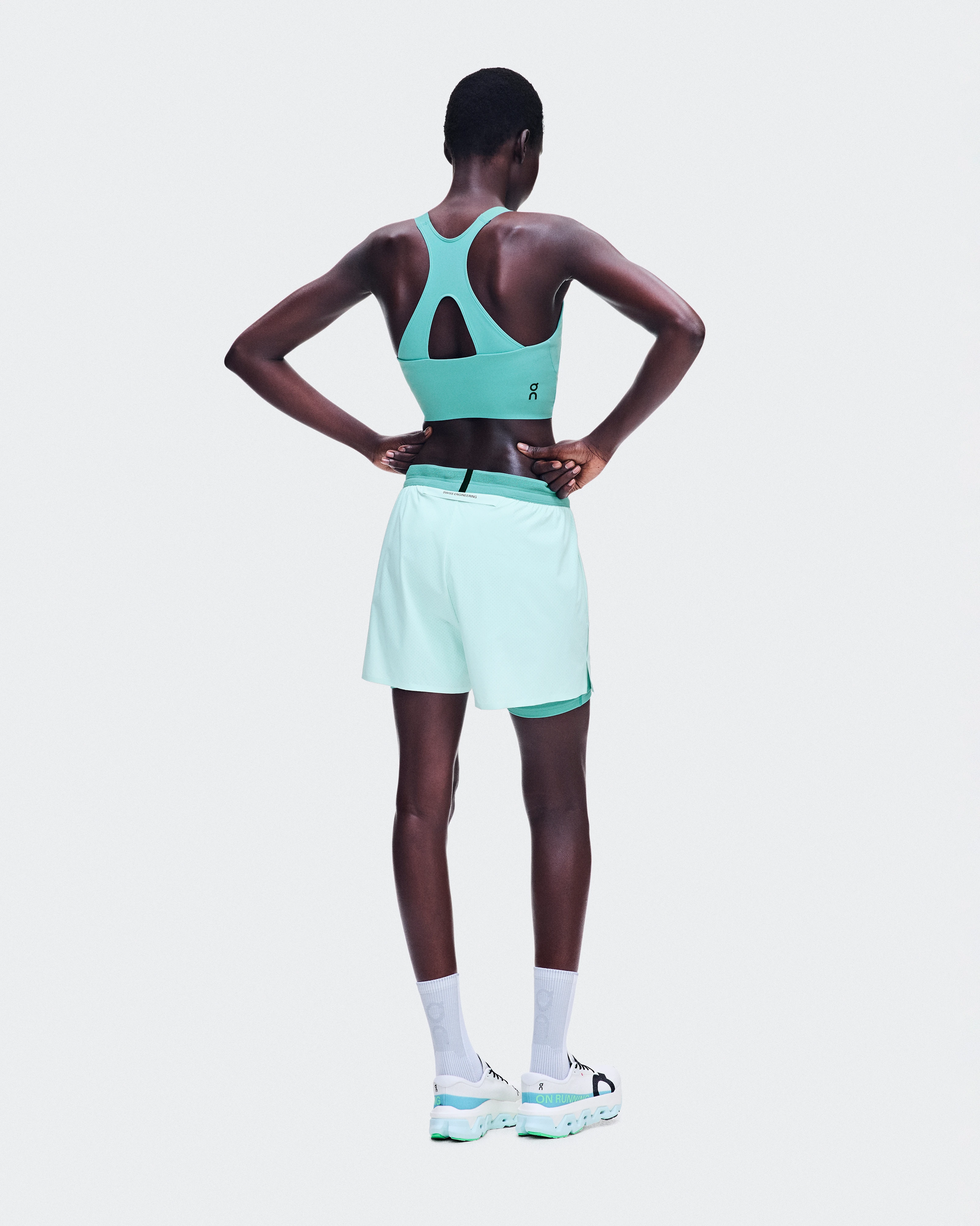 On Performance Crop Aquamarine Femme Hauts et t-shirts