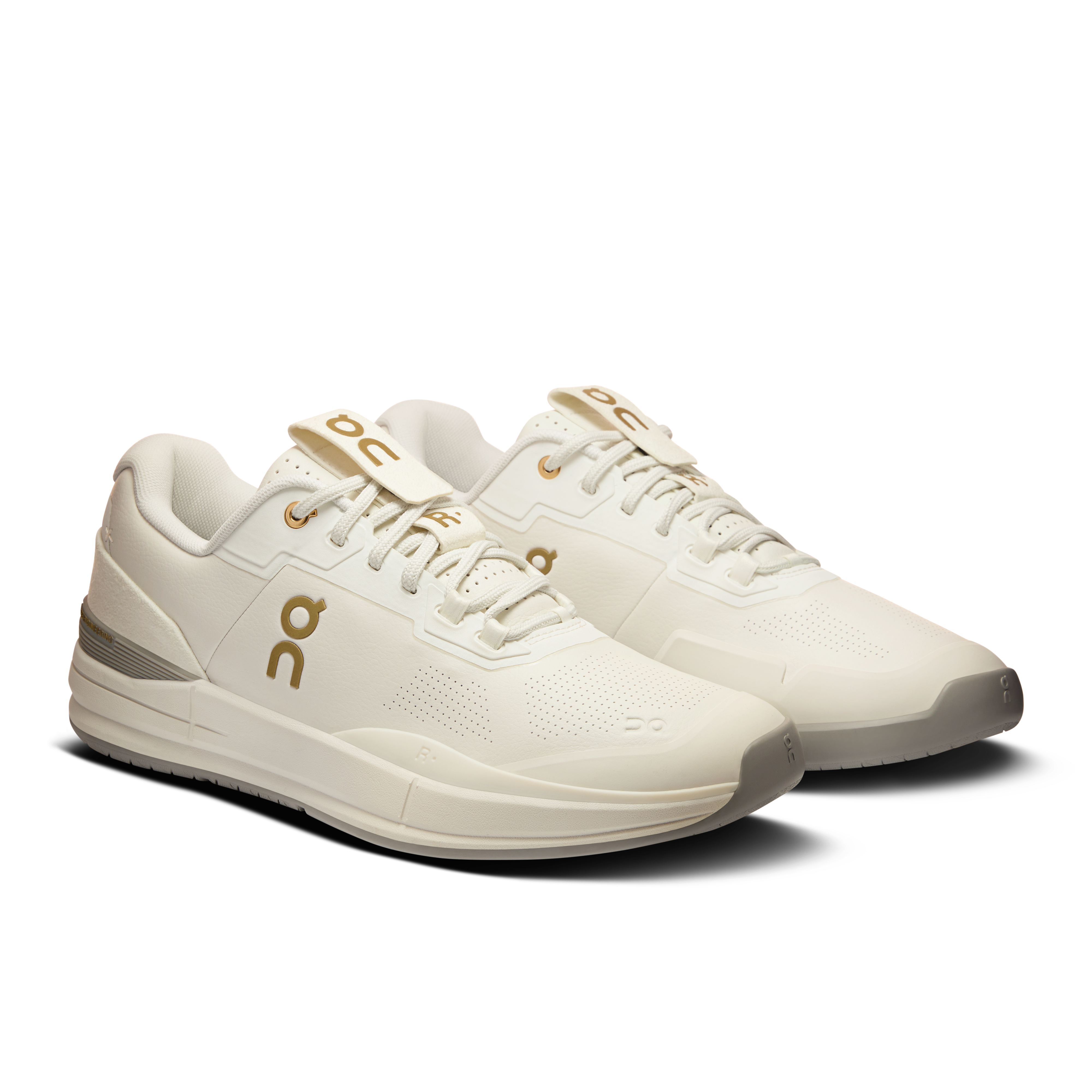 On THE ROGER Pro Ace Ivory & Fog Homme Tennis Chaussures