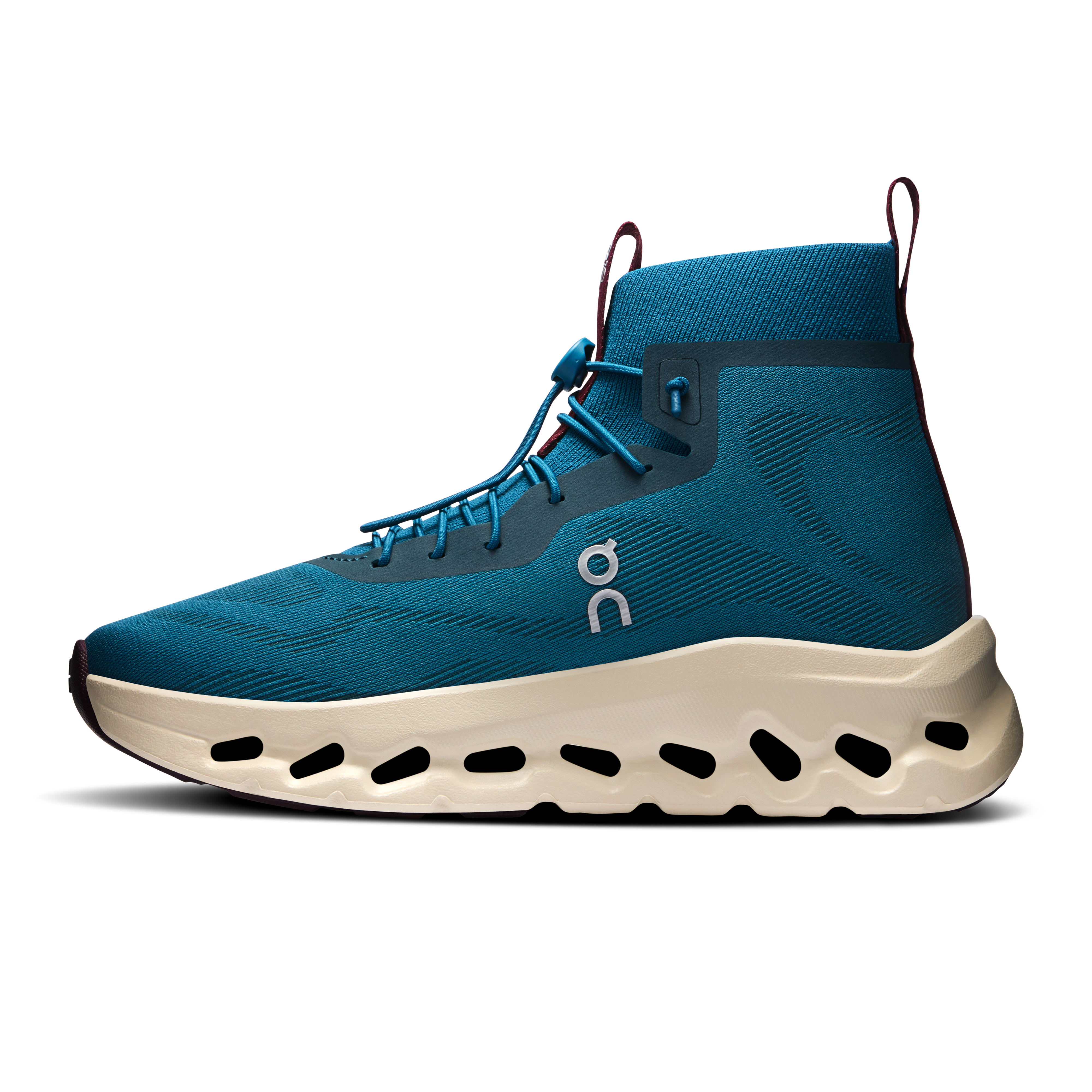 On Cloudtilt Hi LOEWE Teal & Oatmeal | Burgundy Femme Active Life Chaussures