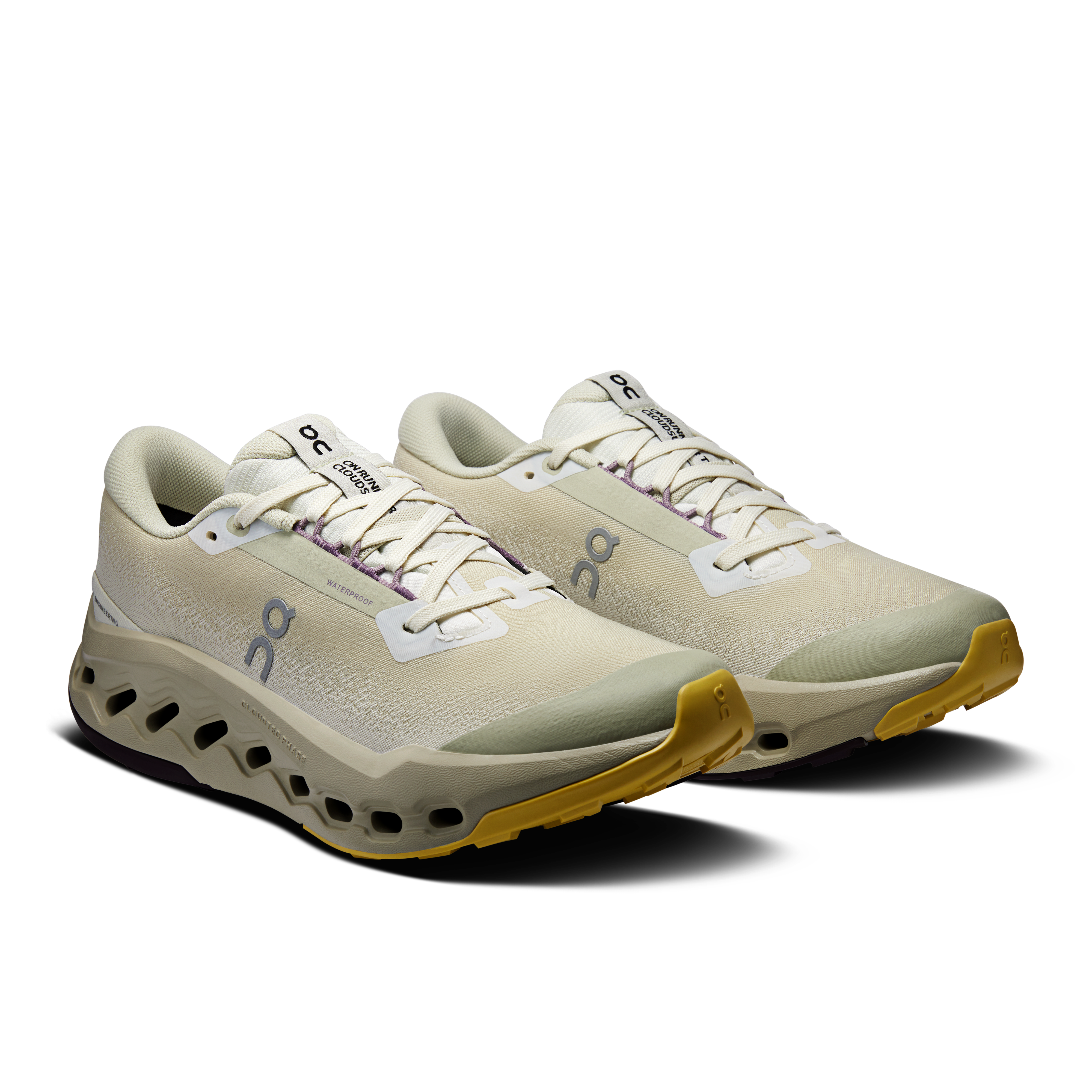 On Cloudsurfer Trail 2 Waterproof Ghost & Chalk Femme Running de trail Chaussures