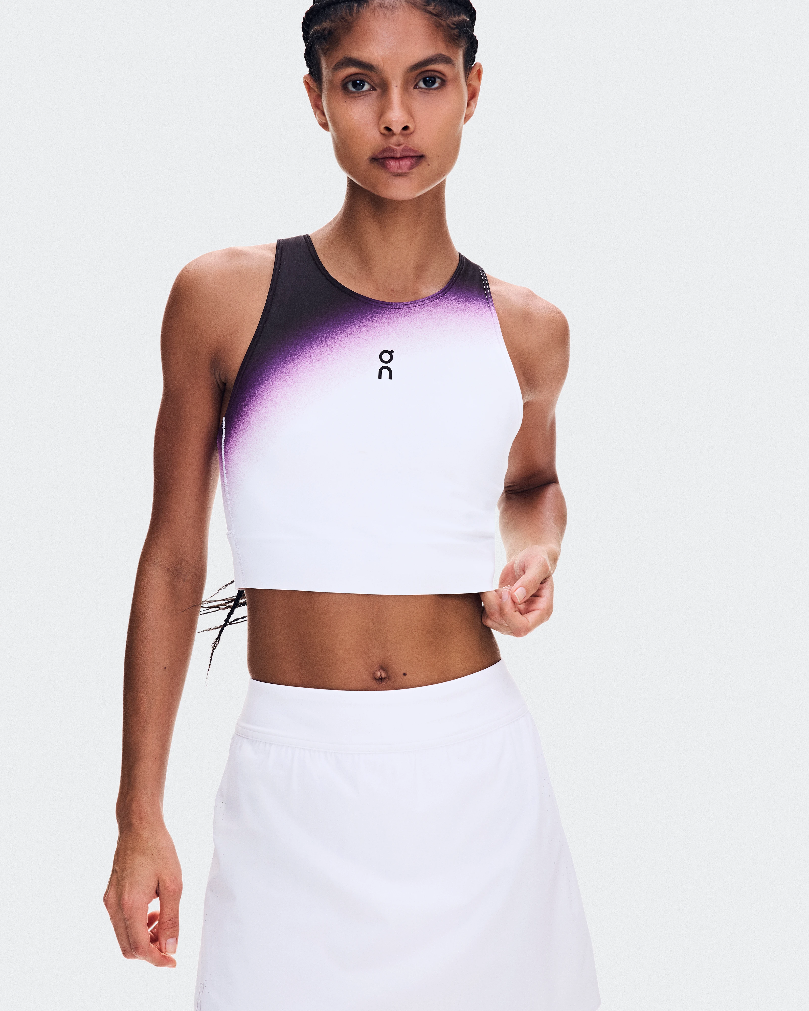 On Court Crop Top Swing White & Cassis Femme Hauts et t-shirts