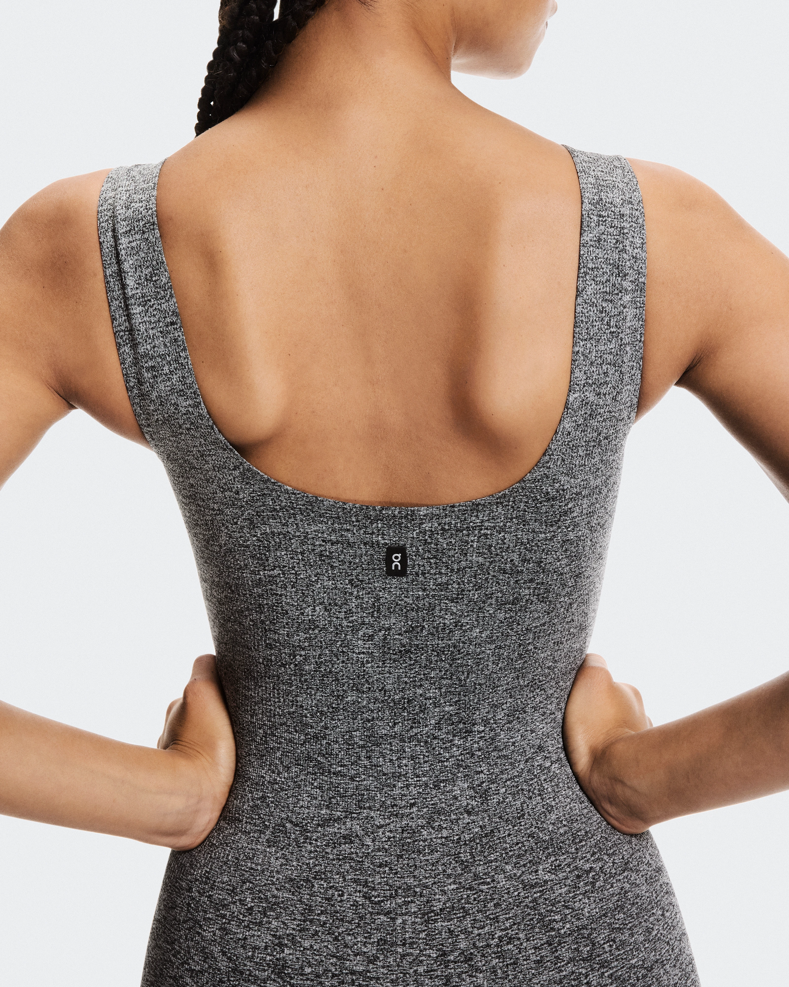On Studio Knit Bodysuit Graphite Heather Femme Body