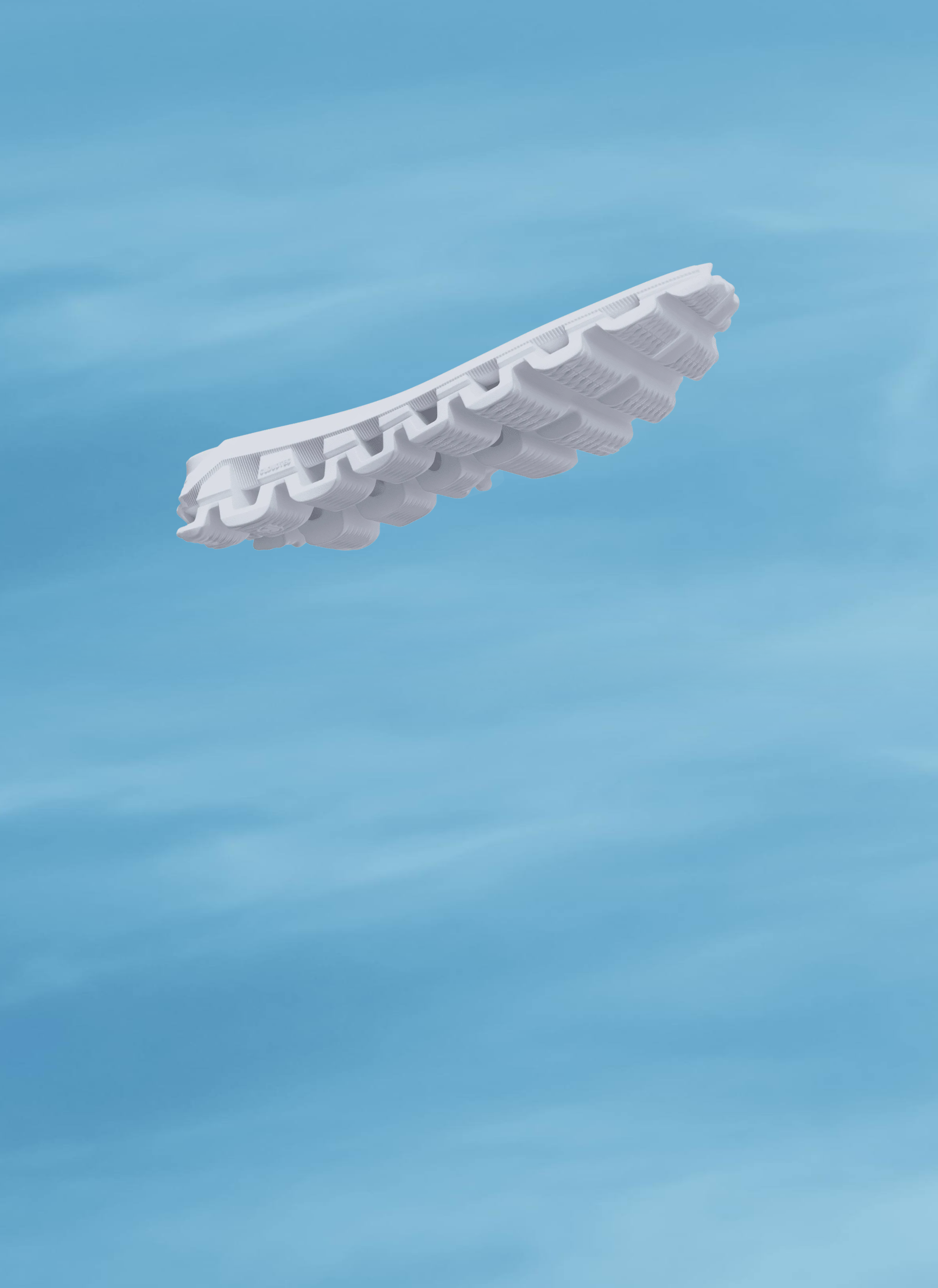 Une semelle CloudTec sur un fond de ciel 