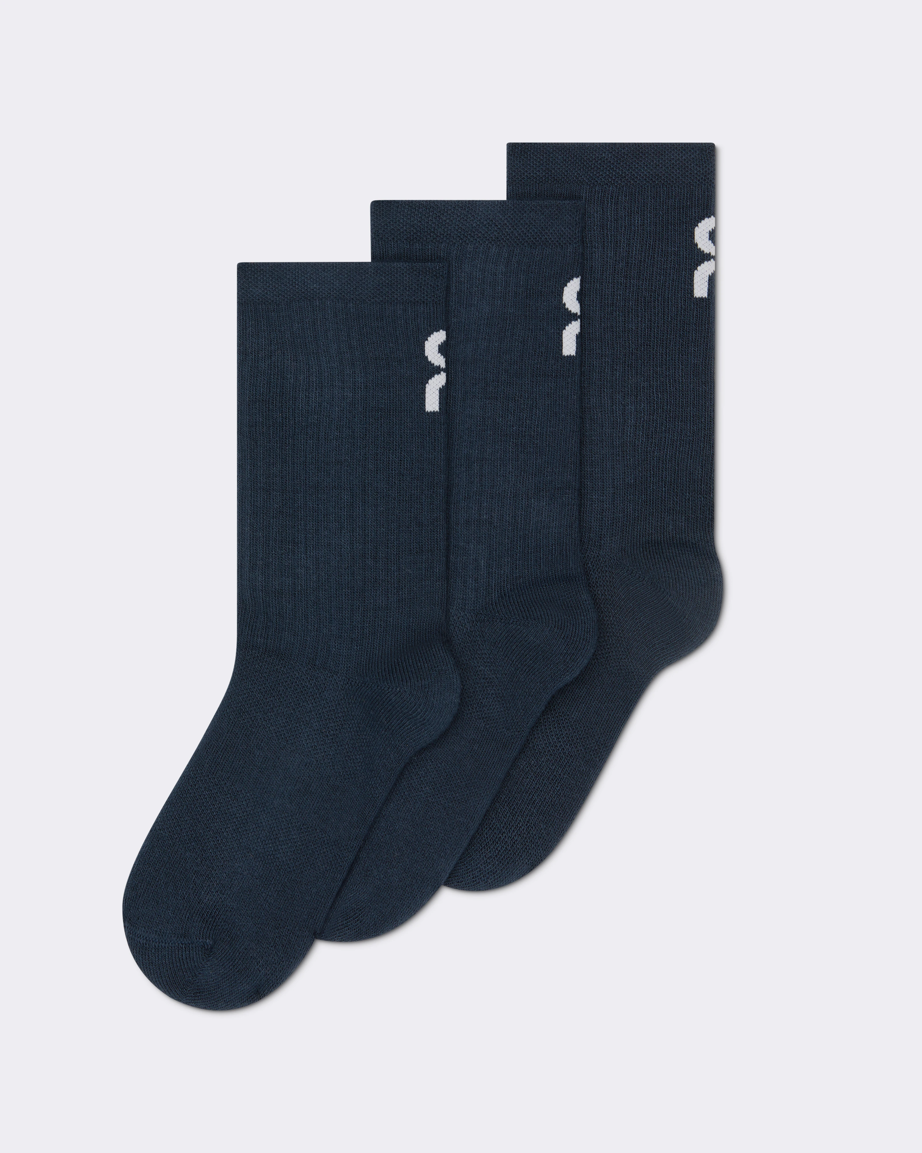 On Logo Sock High 3P Kids Navy Enfant Chaussettes