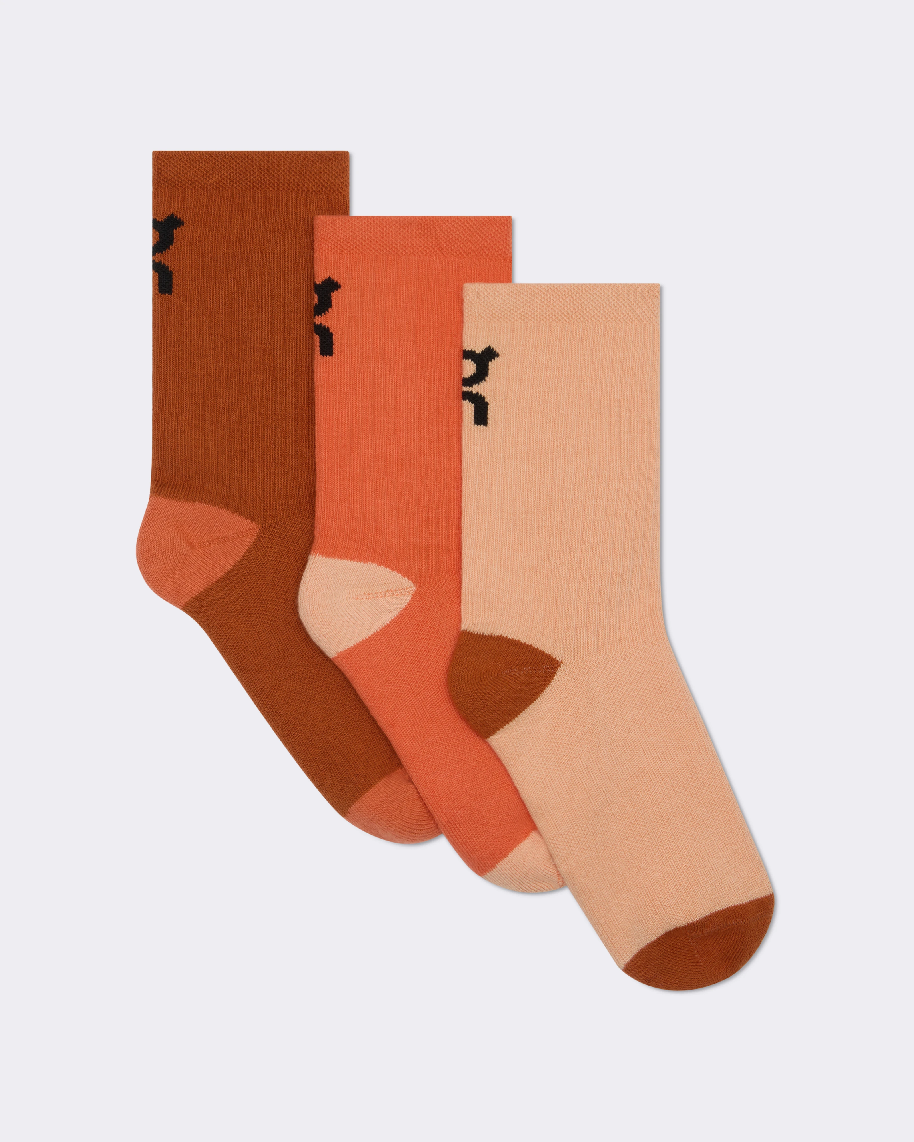 On Logo Sock High 3P Kids Flame & Cinnamon Enfant Chaussettes