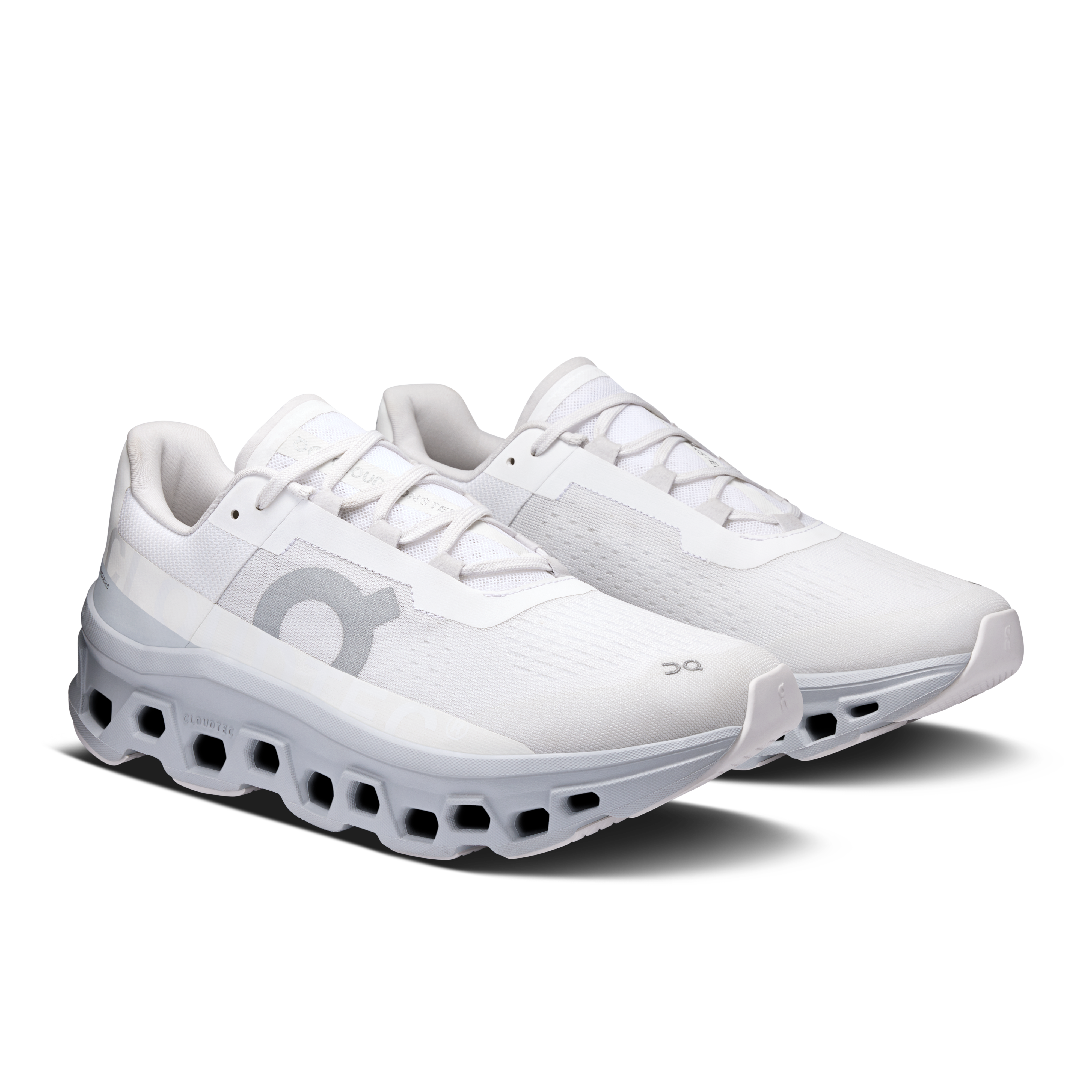 On Cloudmonster White & Glacier Homme Running sur route Chaussures