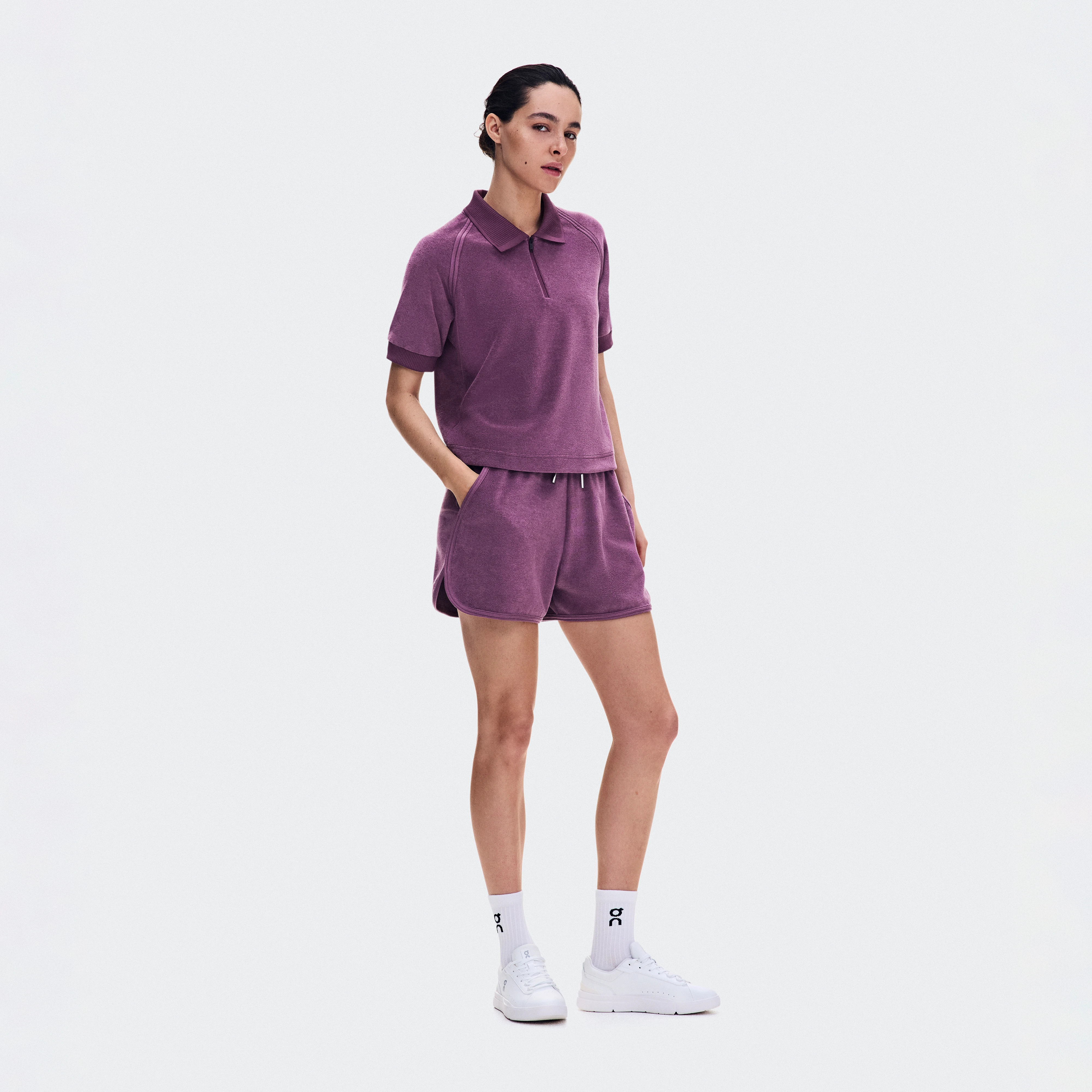 On Courtside Shorts Terry Cassis Femme – Style tennis, quotidien Active Life Shorts
