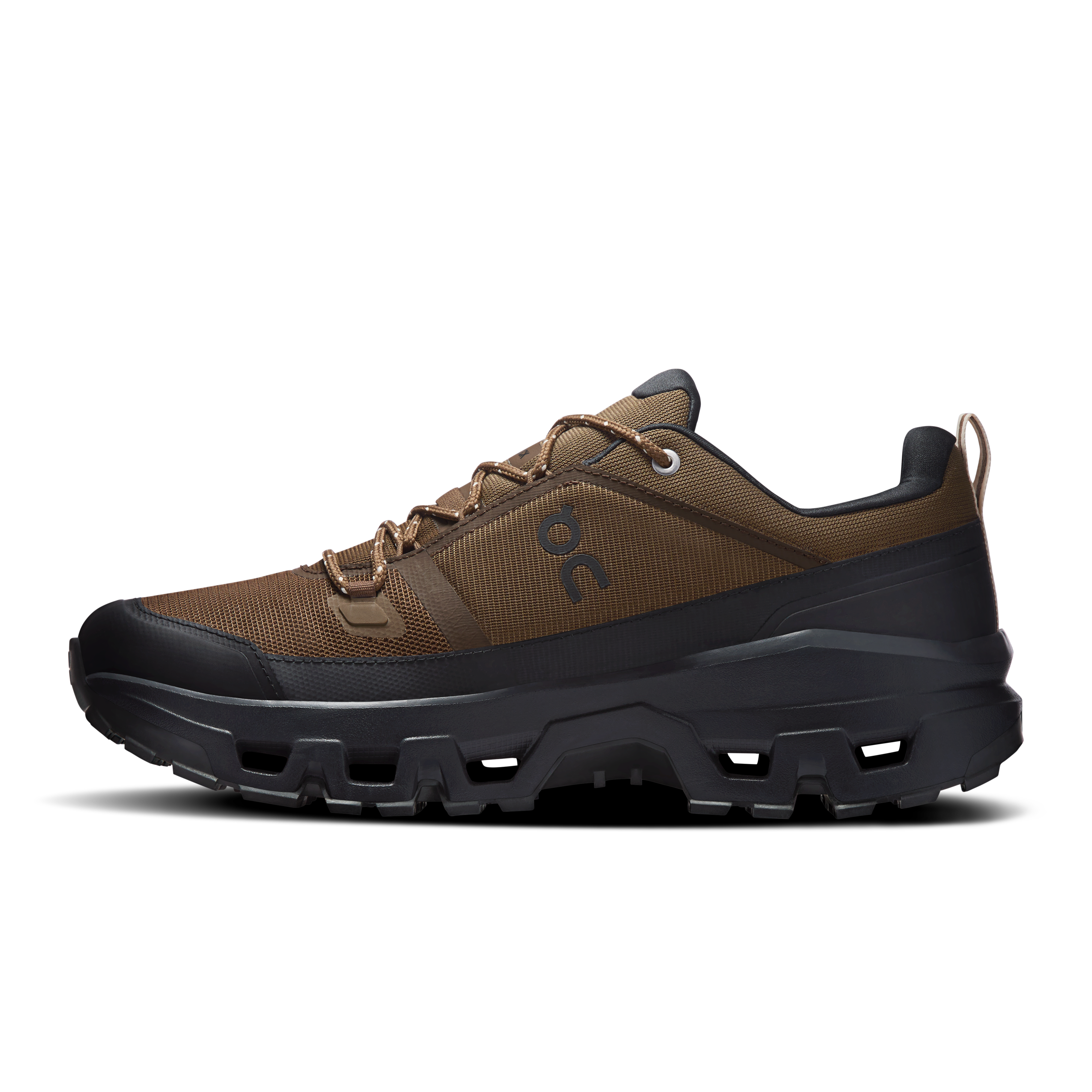 On Cloudrock Low Waterproof Earth & Black Homme Randonnée Chaussures