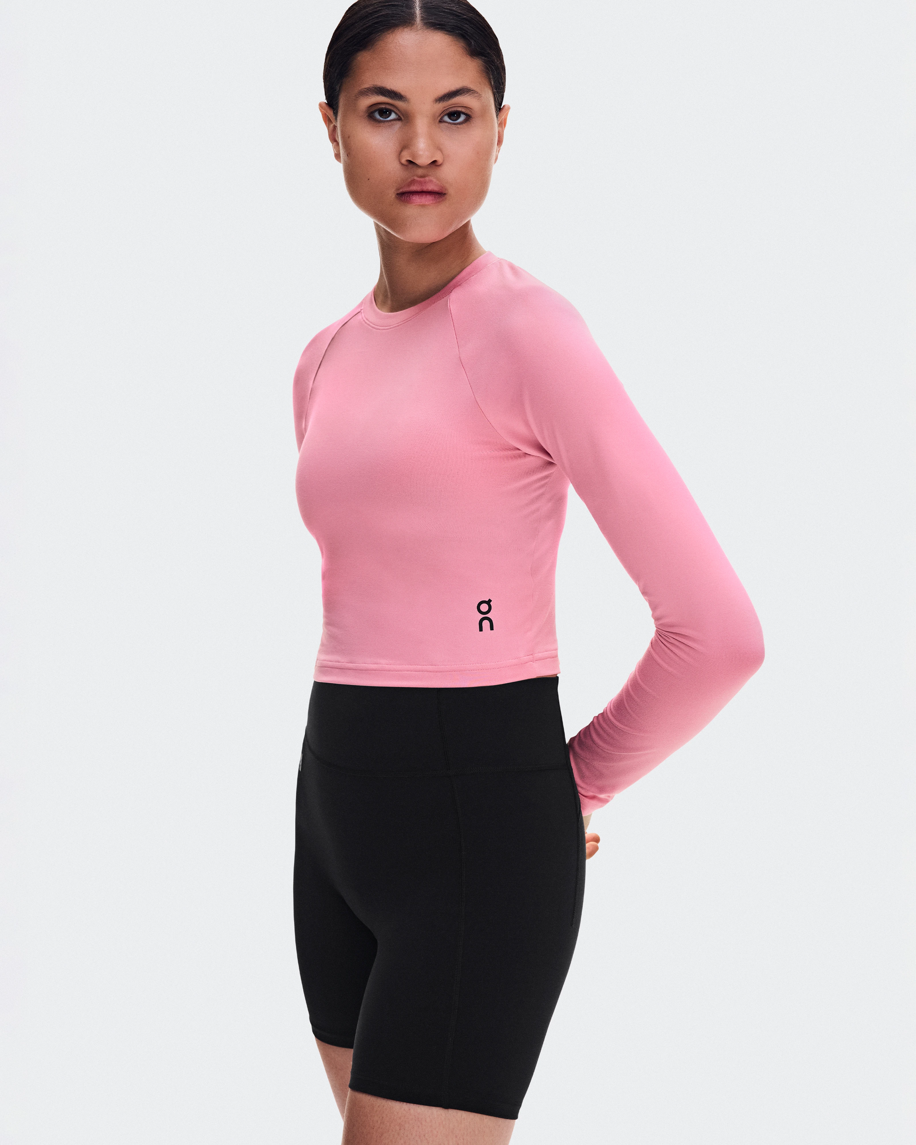 On Studio Long-T Crop Magnolia Femme Hauts et t-shirts