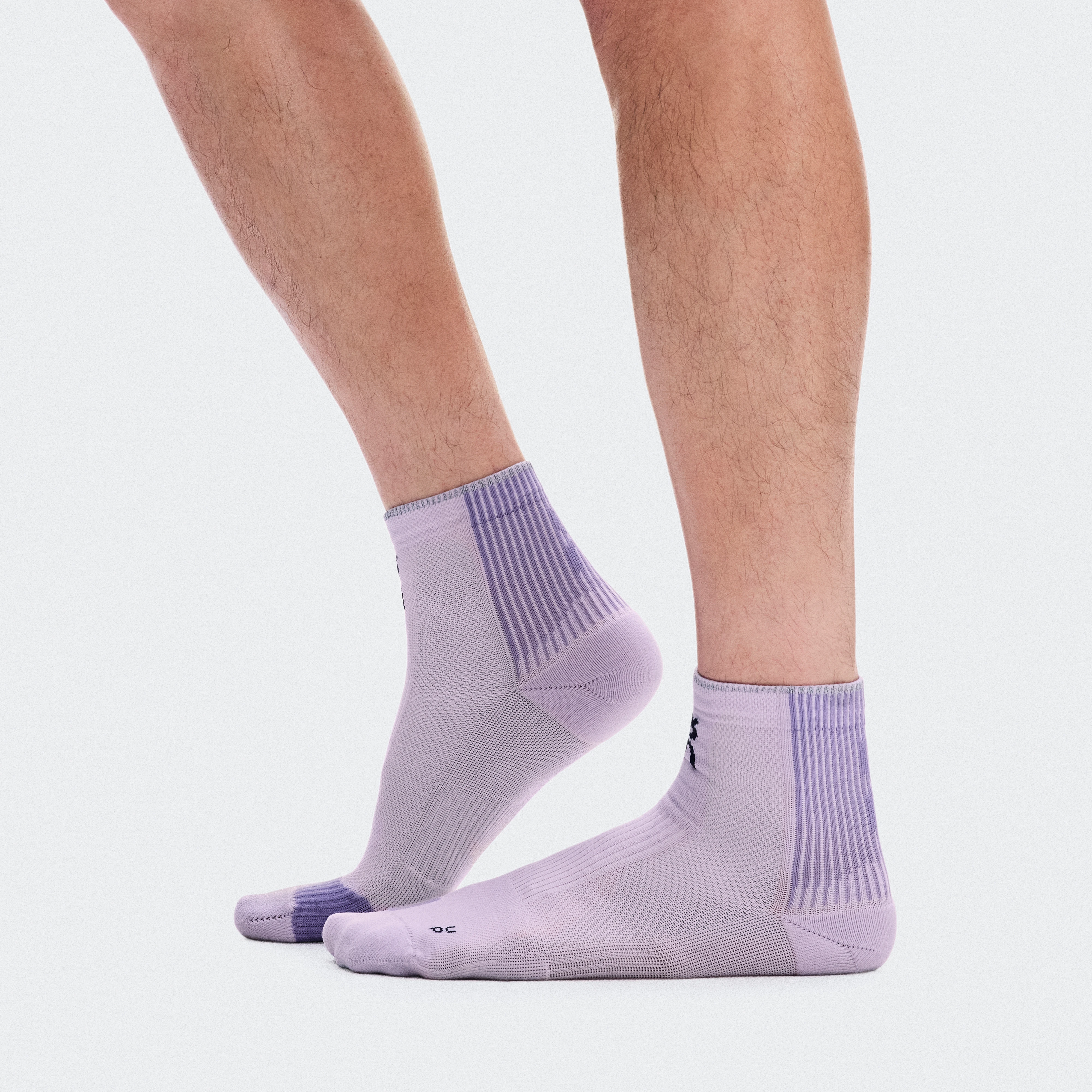 On Performance Run Sock Mid Foxglove & Mallow Unisexe – Running haute performance, respirabilité, amorti Chaussettes
