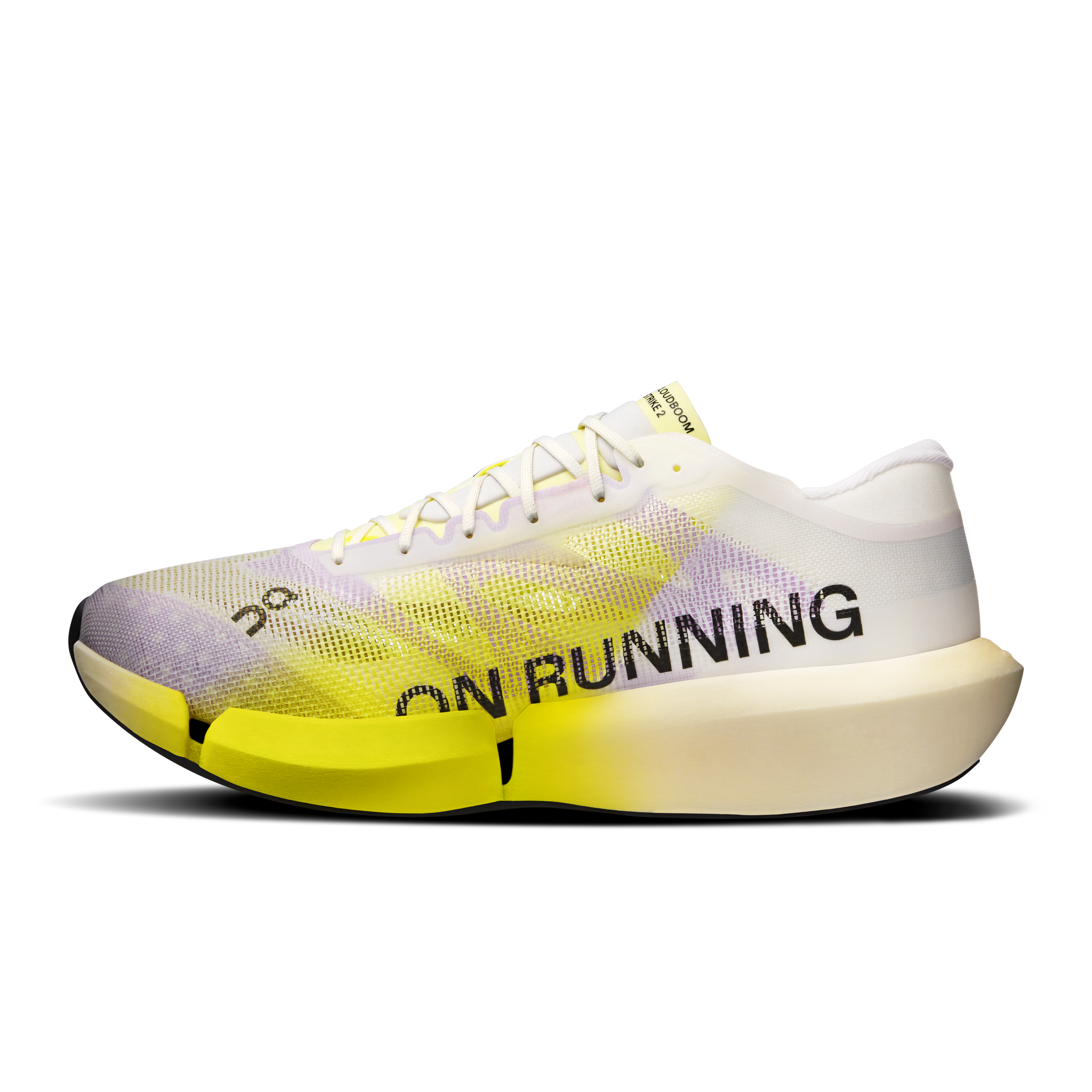 On Cloudboom Strike 2 White & Lime Unisexe Running sur route Chaussures