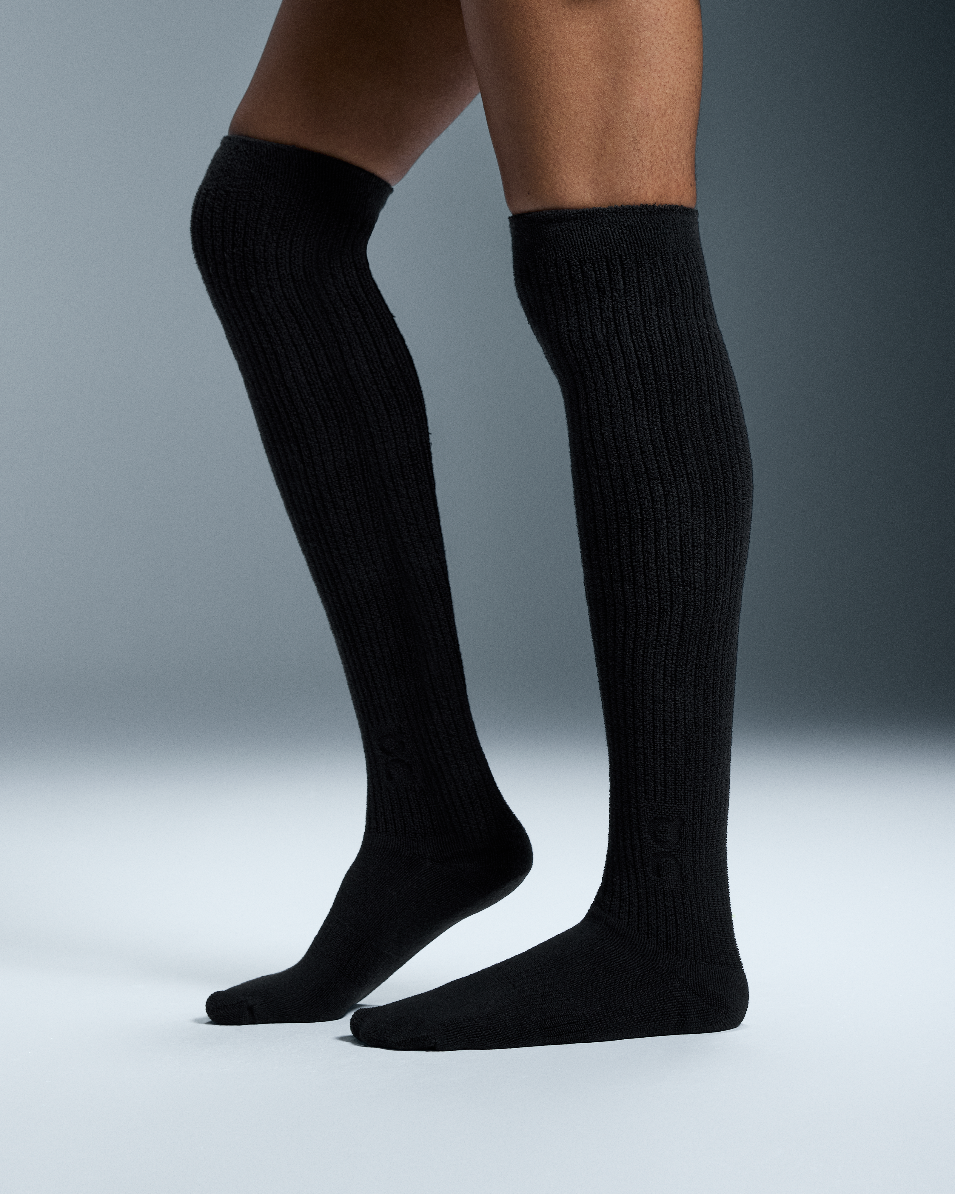 On Terry Sock Knee High Black Unisexe Chaussettes