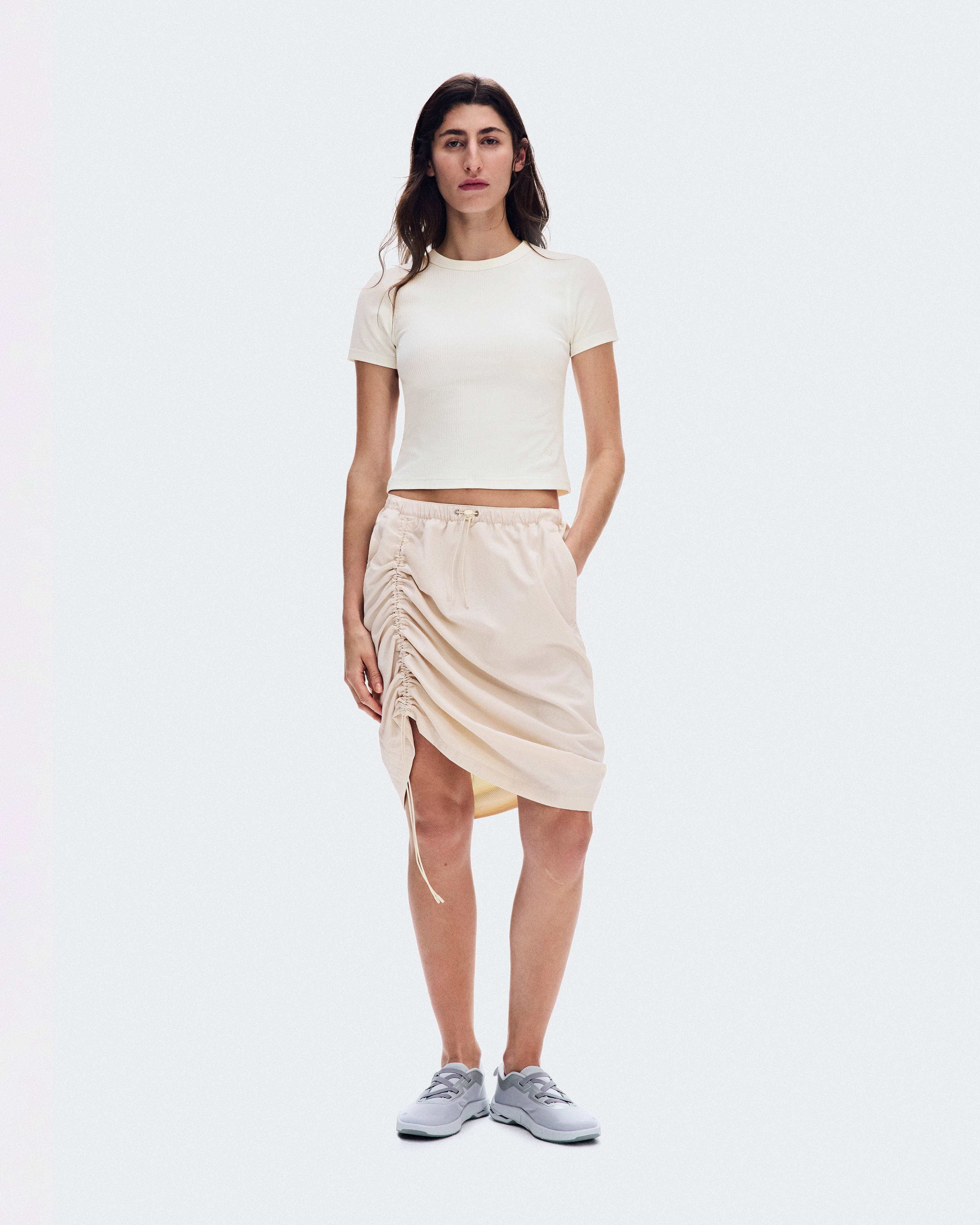 On All-Day Ribbed T-Shirt Ivory Femme Hauts et t-shirts