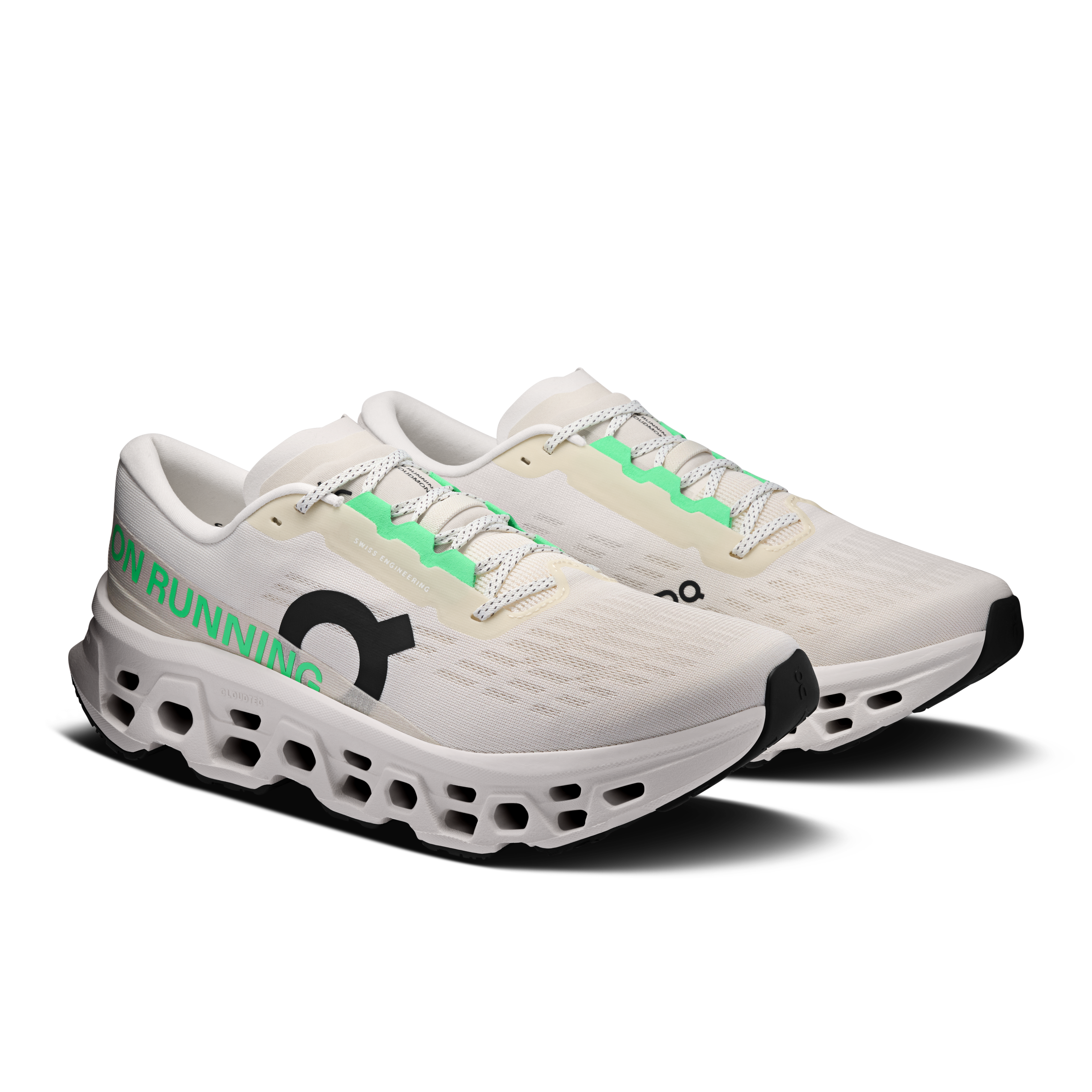 On Cloudmonster 3 Wide Ivory & Ivory Homme Running sur route Chaussures