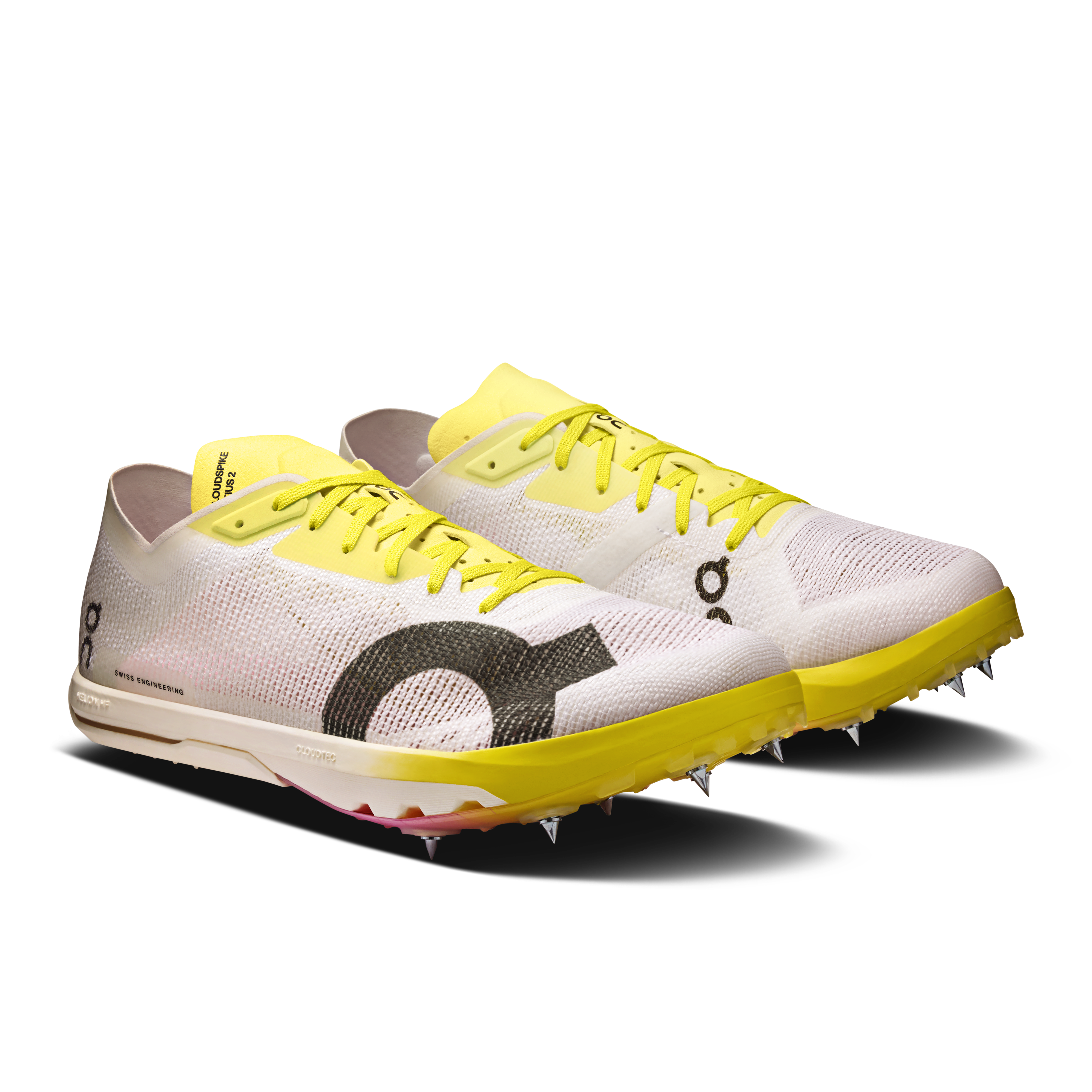 On Cloudspike Citius 2 White & Raspberry Homme Athlétisme Chaussures