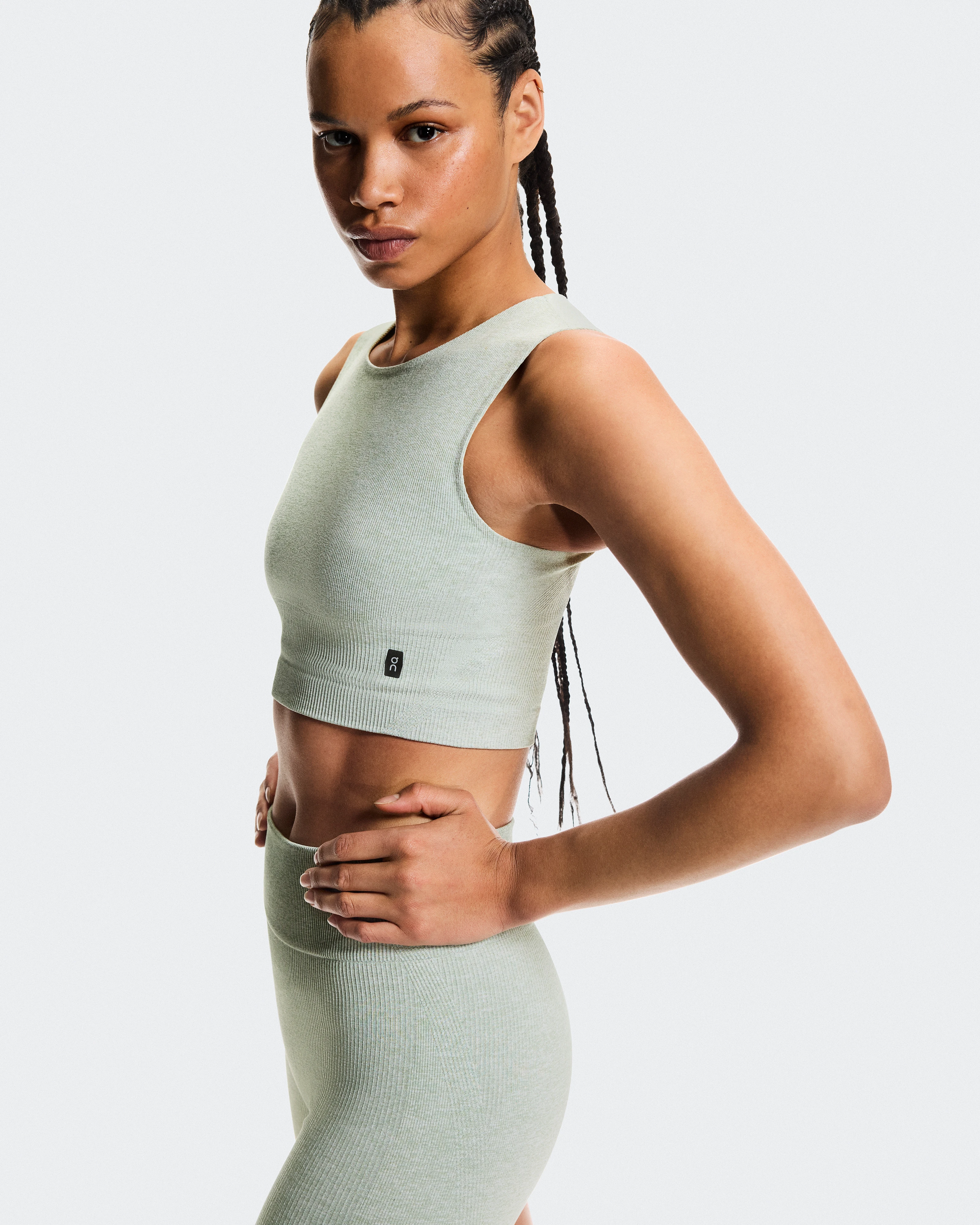 On Studio Knit Crop Mineral Heather Femme Hauts et t-shirts