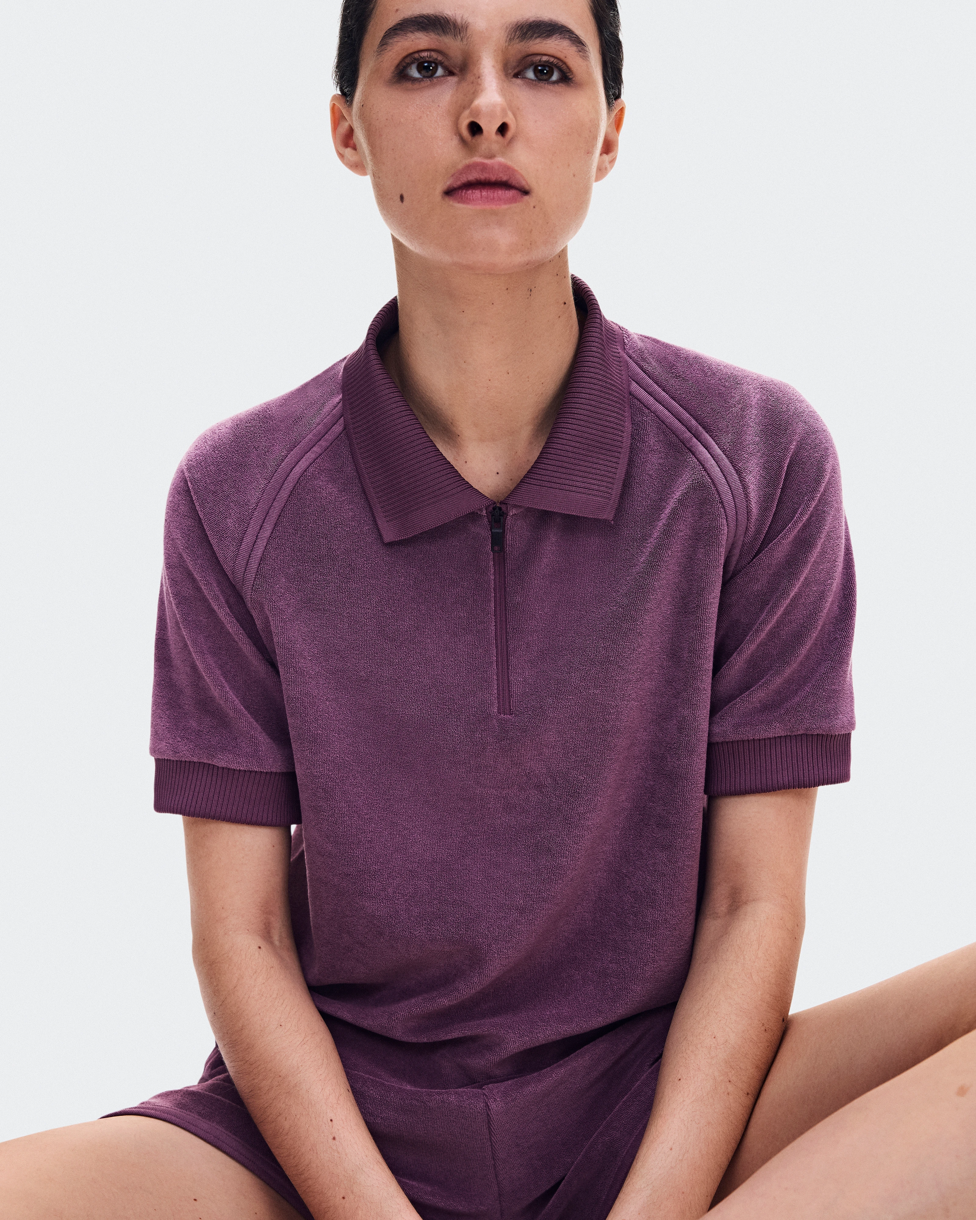 On Courtside Polo Terry Cassis Femme Active Life