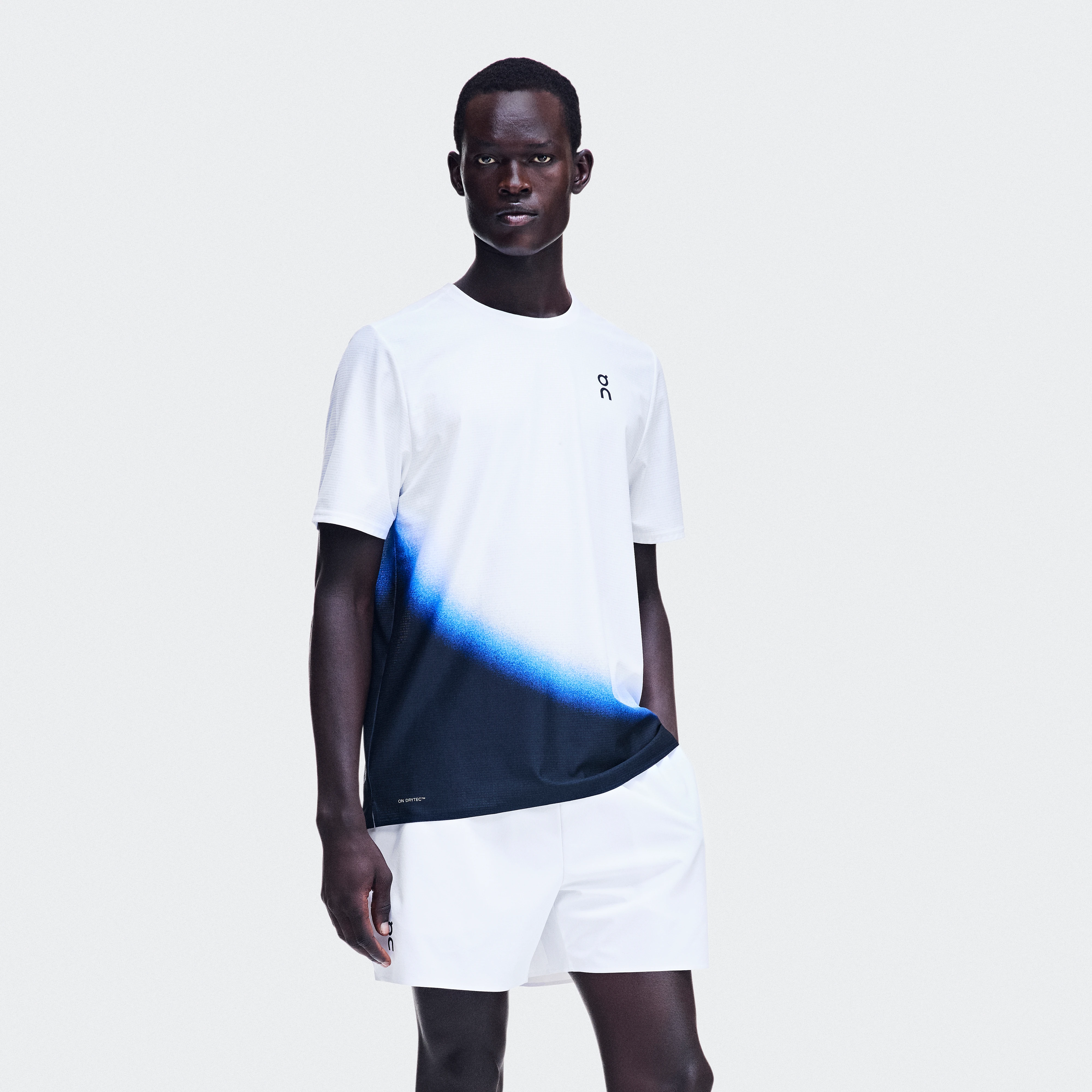 On Court-T Swing White & Jay Homme – Tennis, sports de raquette Hauts et t-shirts Tennis
