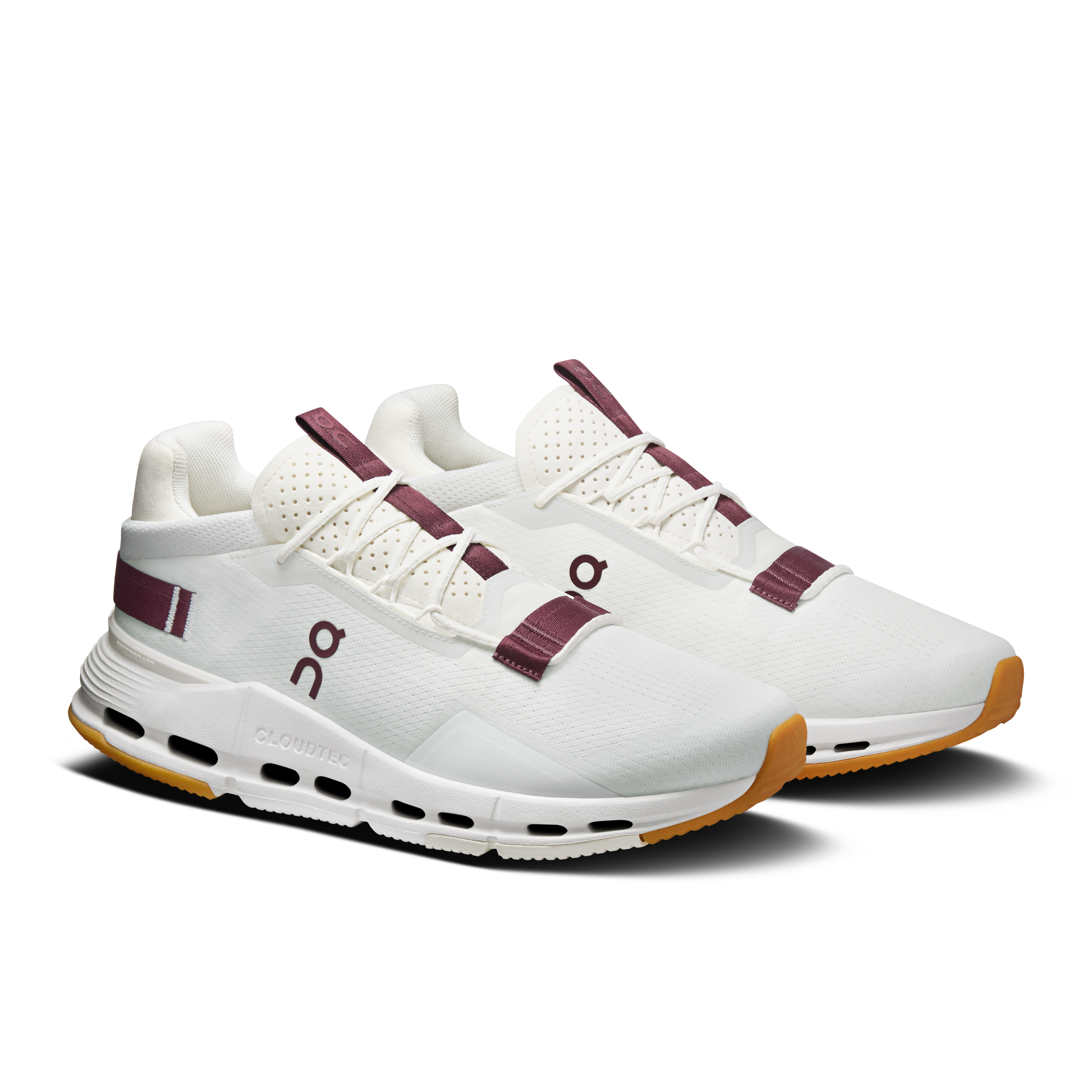 On Cloudnova 2 Ivory & Maroon Homme Active Life Chaussures