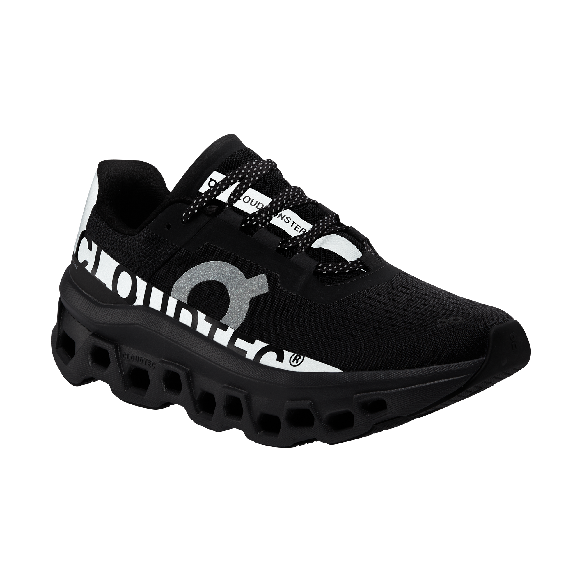 On Cloudmonster Lumos Black Femme Running sur route Chaussures
