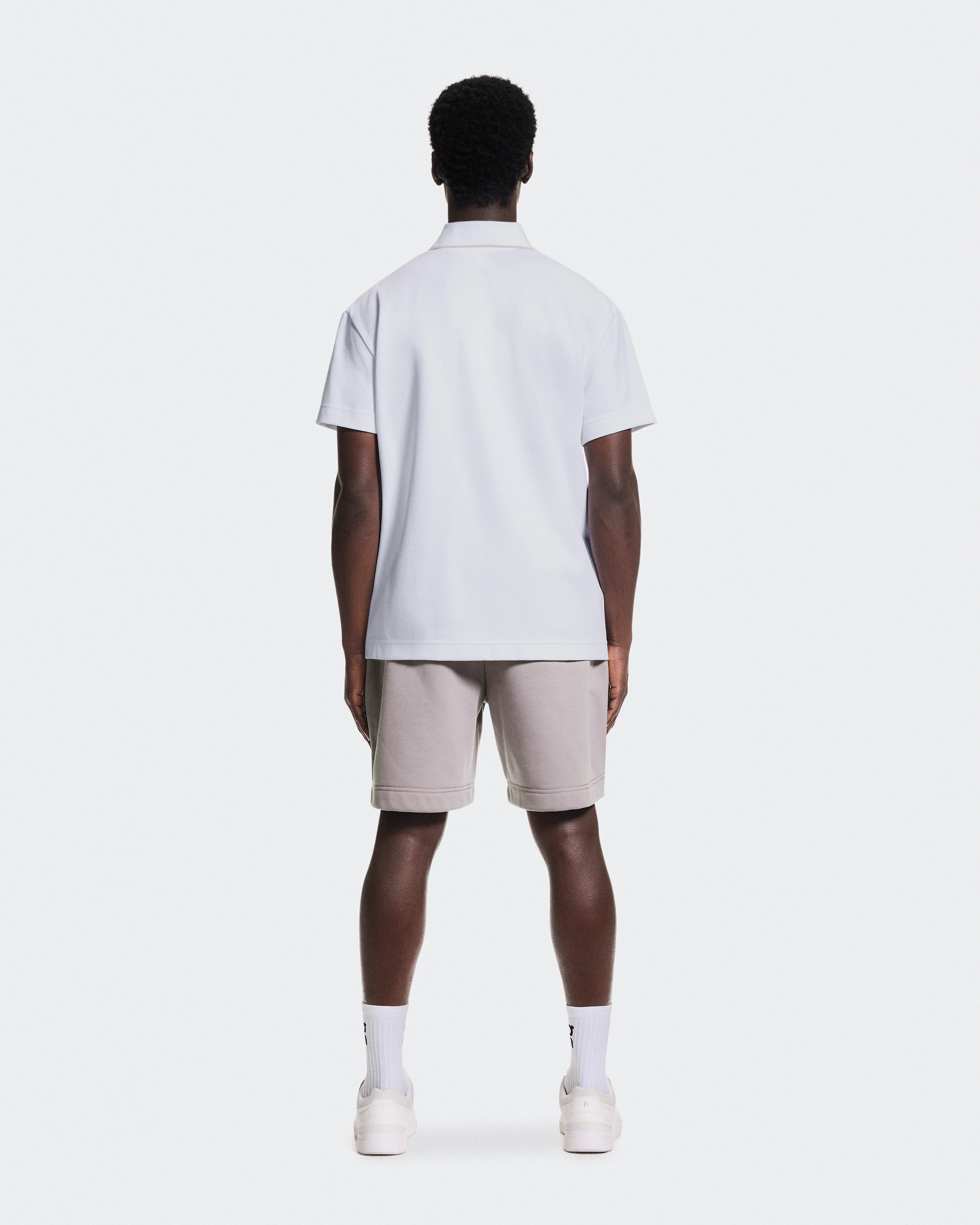 On Courtside Polo White & Sand Homme Hauts et t-shirts