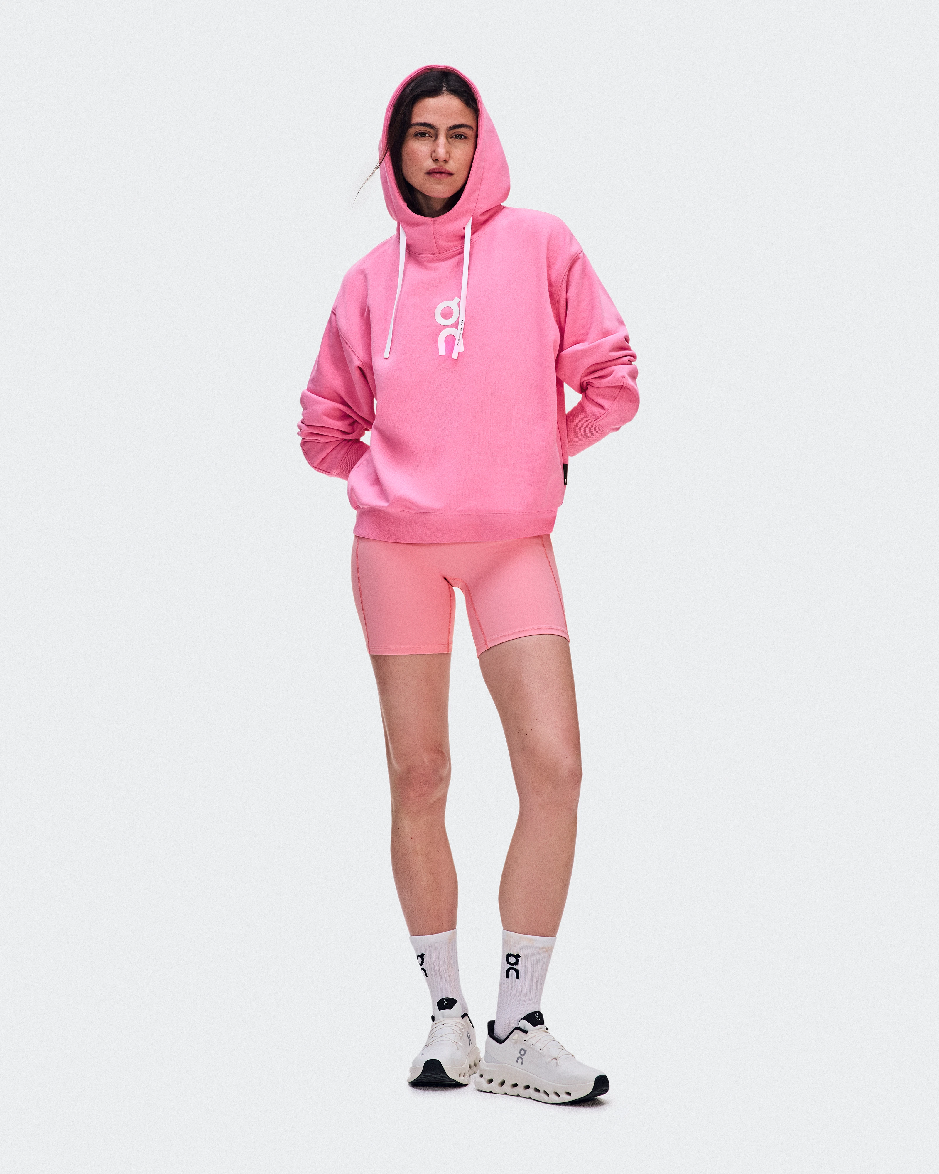 On Club Hoodie Bubblegum Femme Sweats à capuche et sweats