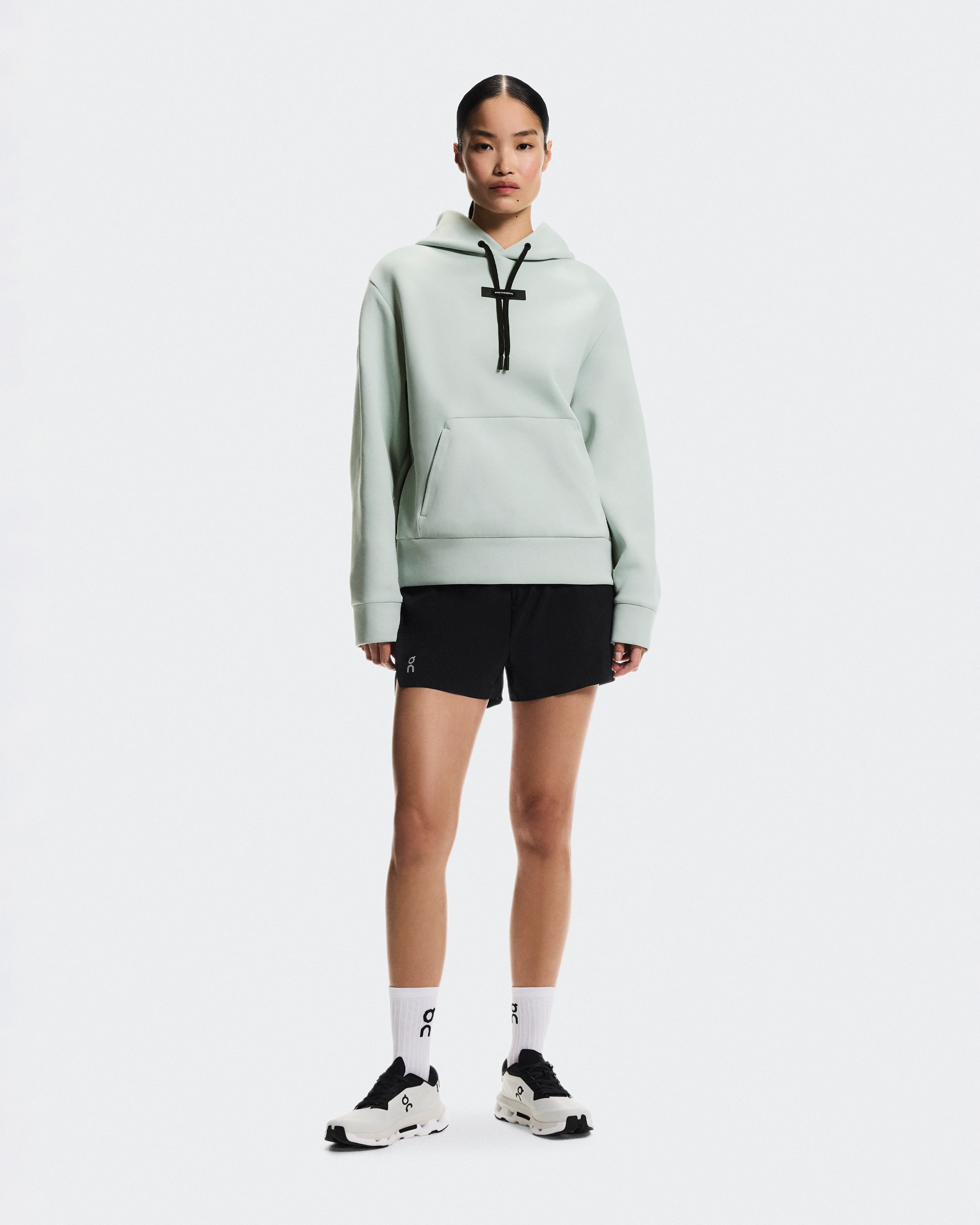 On Focus Tech Hoodie Mineral Femme Sweats à capuche et sweats