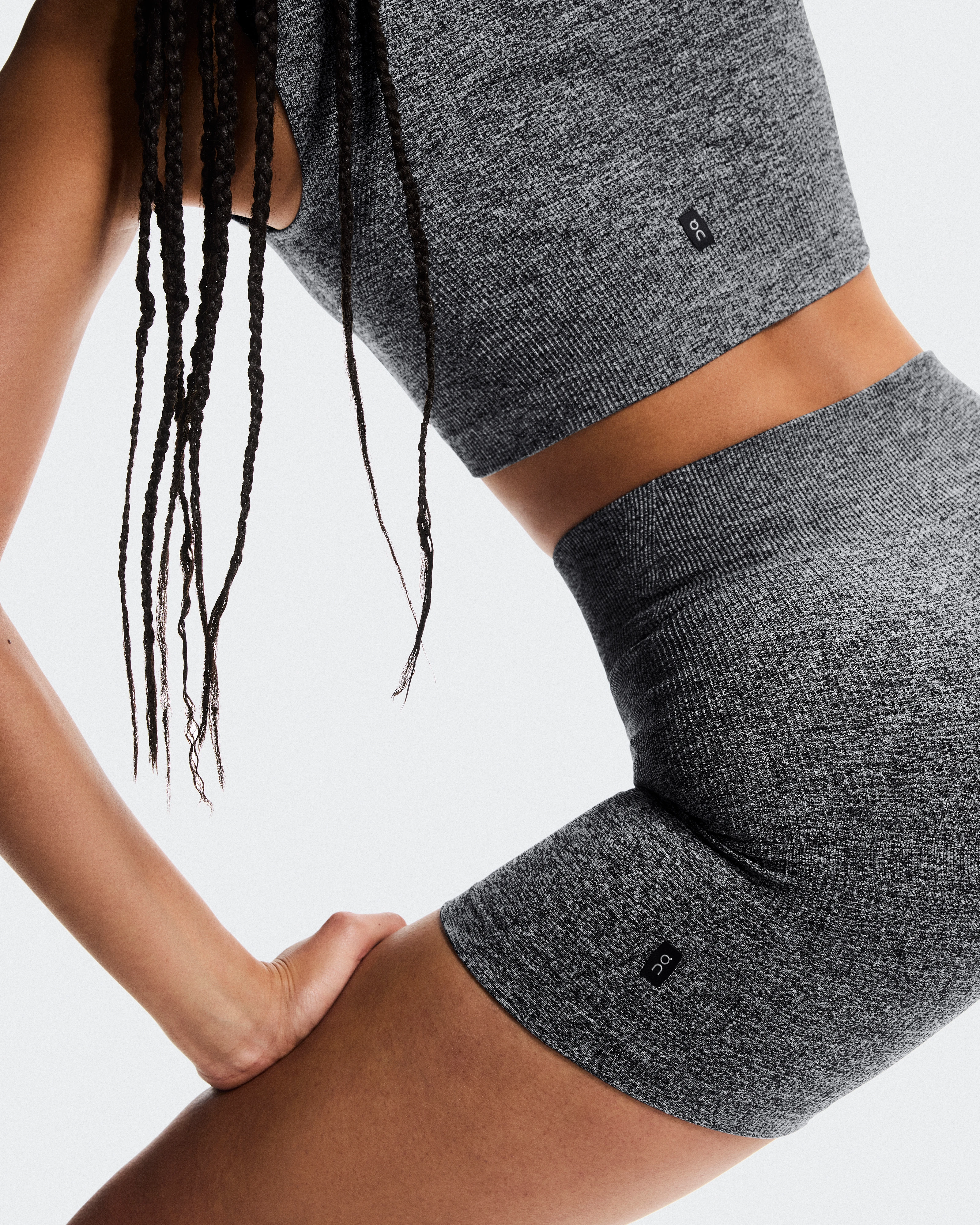 On Studio Knit Shorts Graphite Heather Femme Shorts