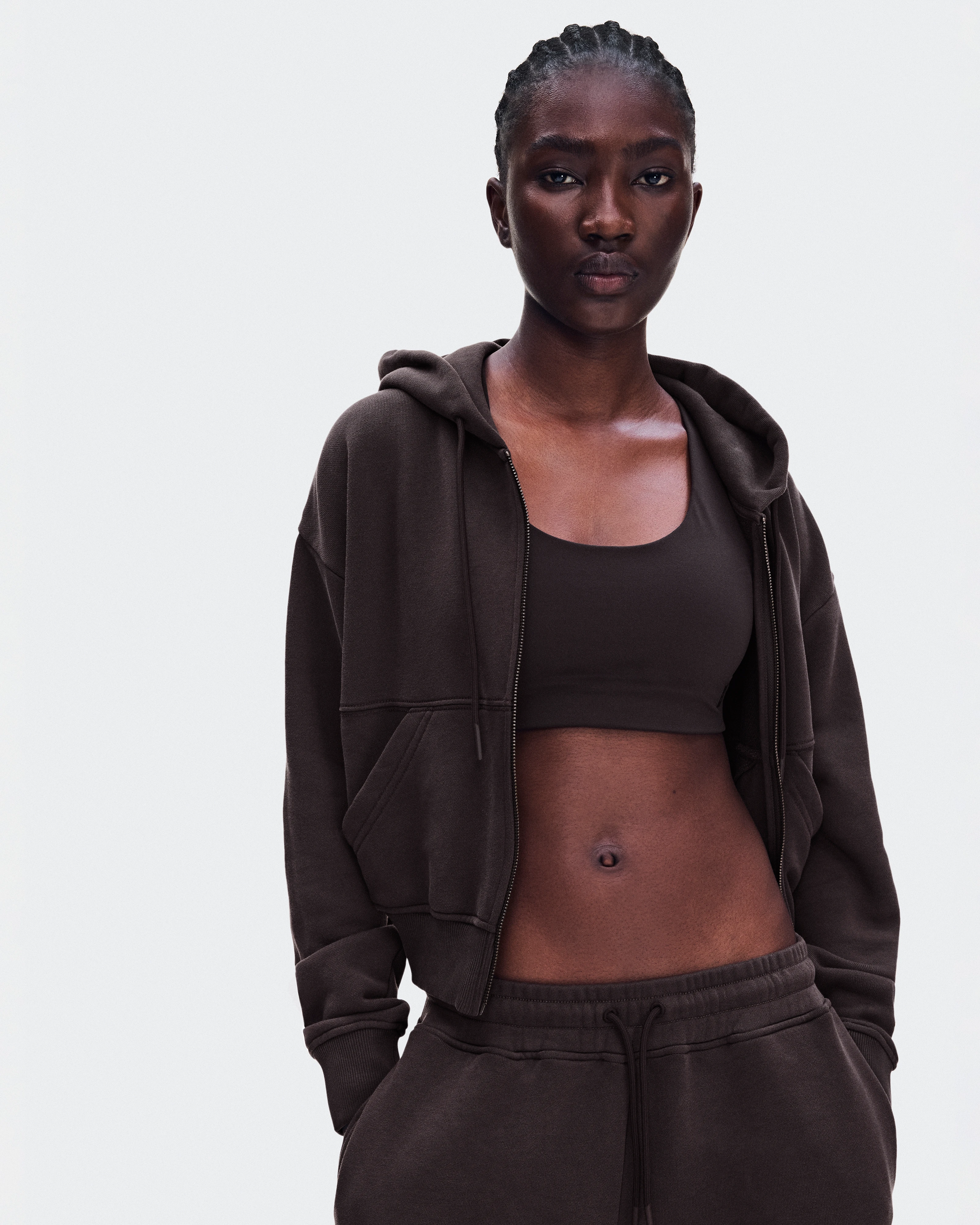 On Club Collective Full Zip Hoodie FKA Espresso Femme Sweats à capuche et sweats