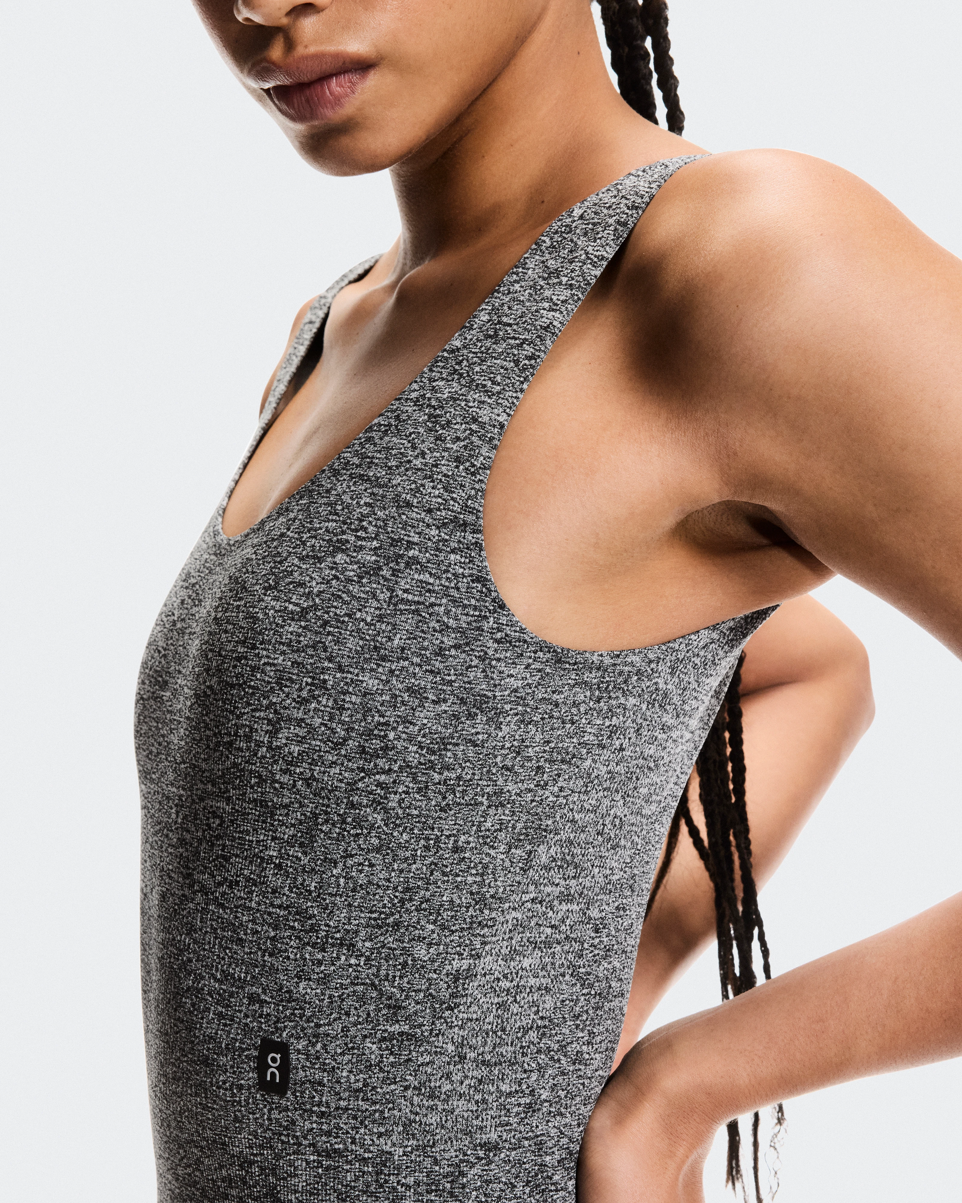 On Studio Knit Bodysuit Graphite Heather Femme Body