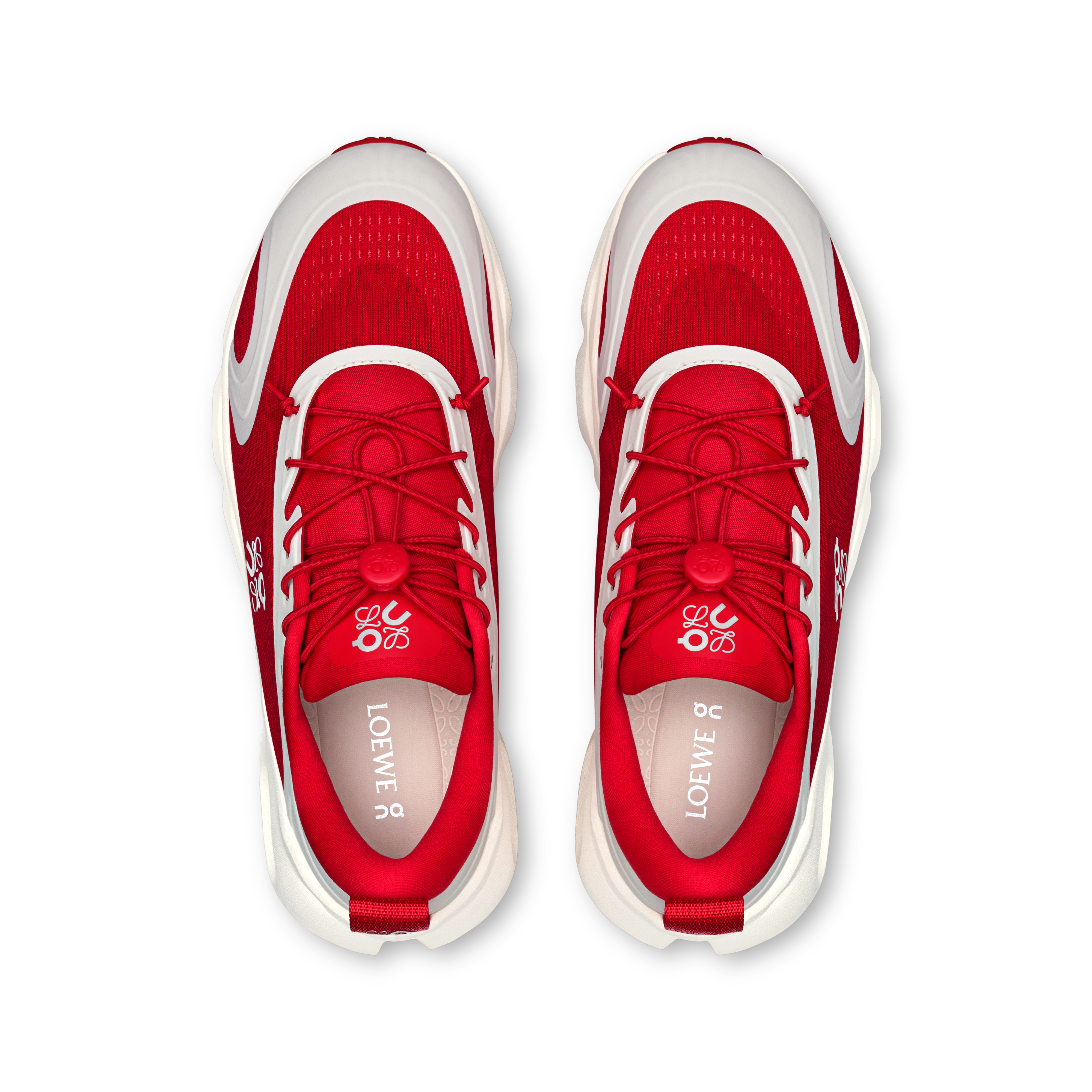 On Cloudsolo LOEWE Red & Eggshell Femme Active Life Chaussures