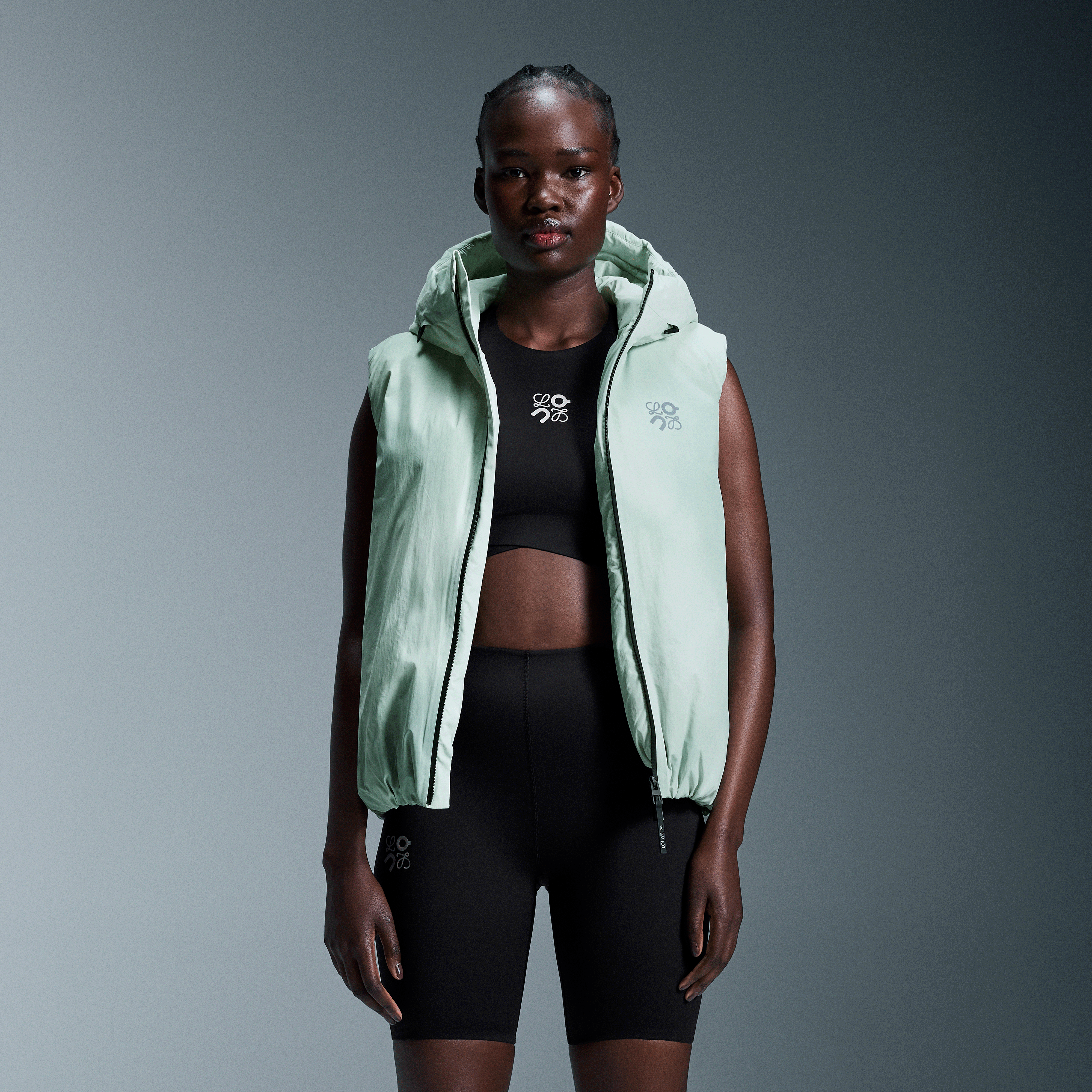 On Puffer Vest LOEWE White & Multicolor Femme – Édition spéciale, quotidien, LOEWE × On Vestes