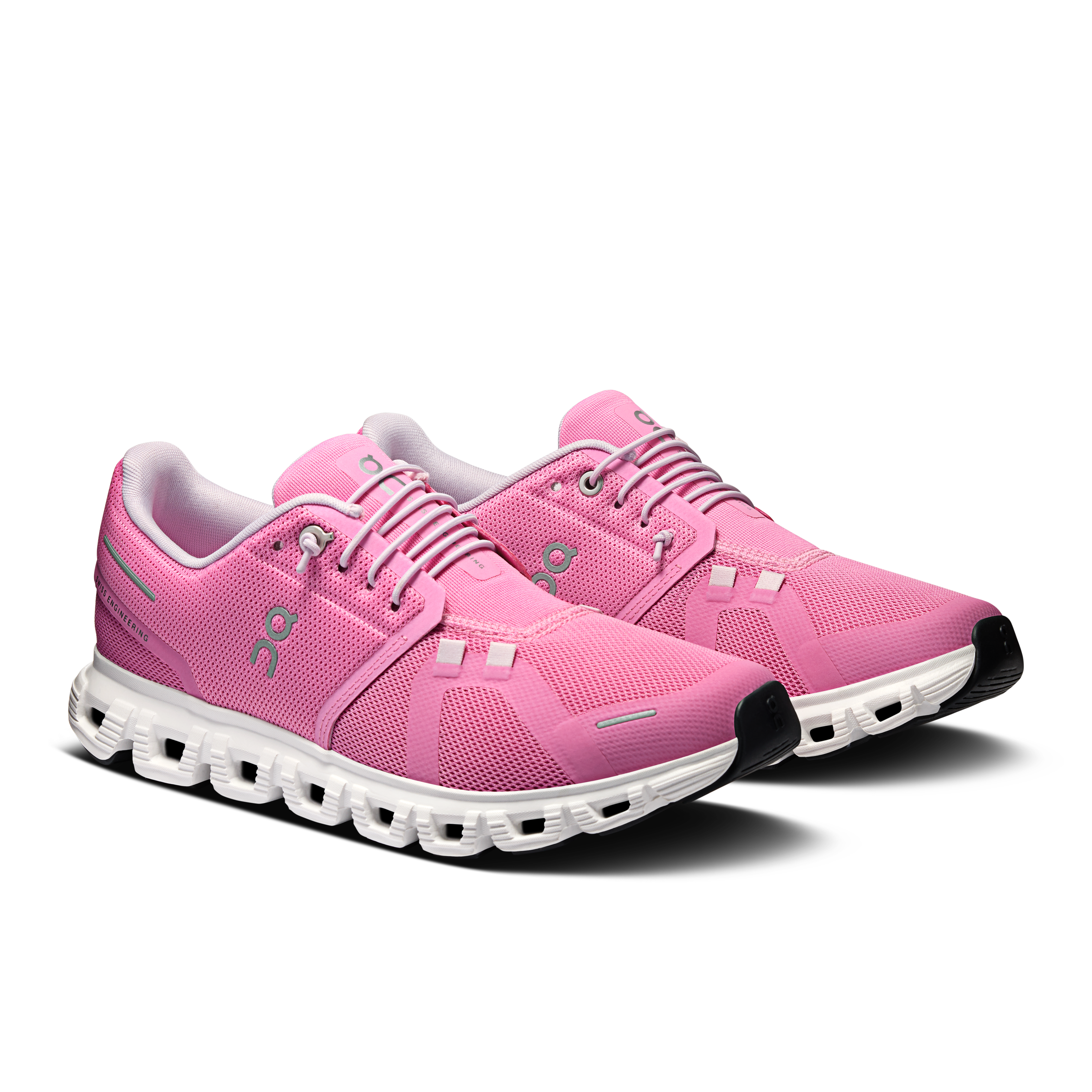 On Cloud 6 Raspberry & White Femme Active Life Chaussures