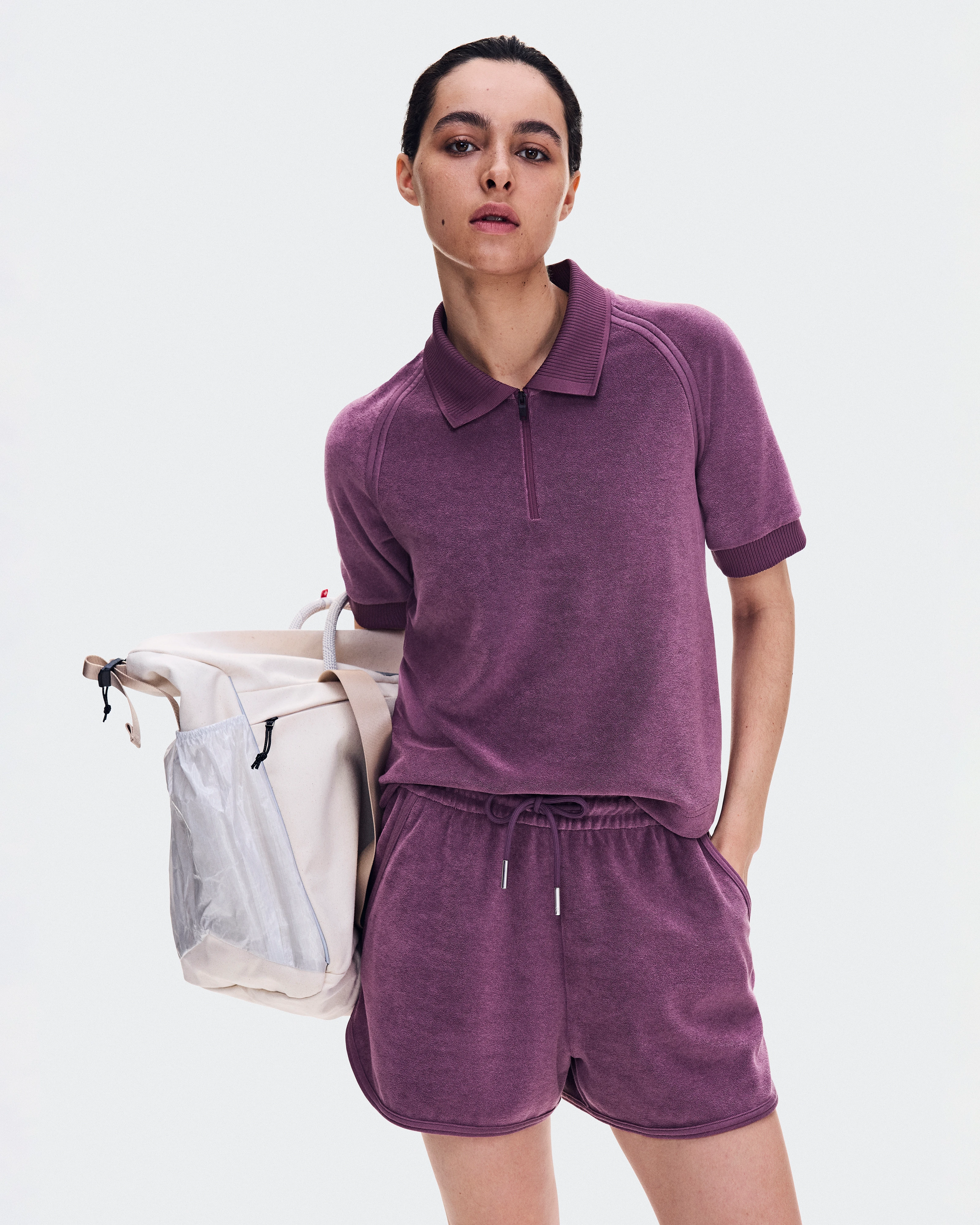 On Courtside Shorts Terry Cassis Femme Active Life