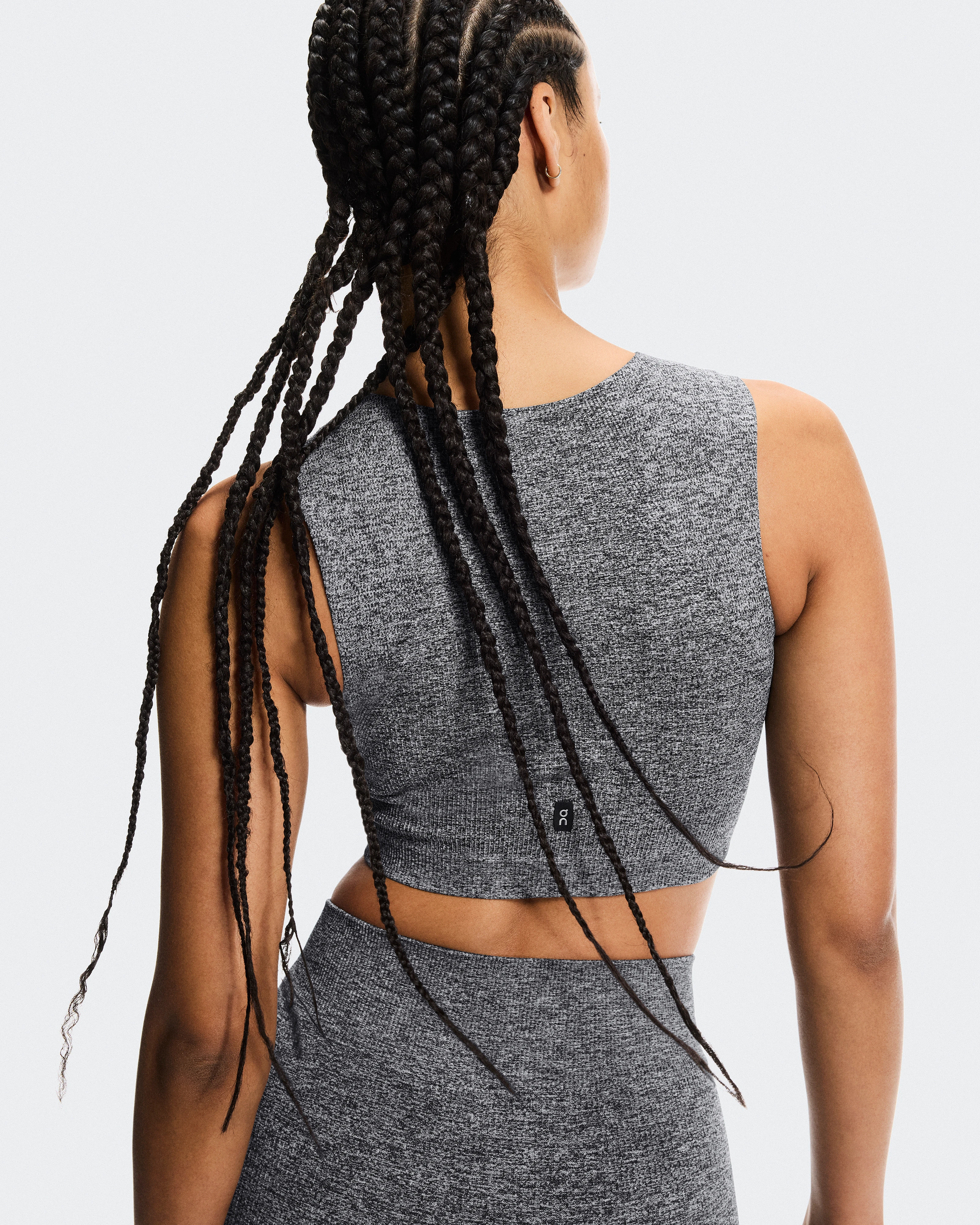 On Studio Knit Crop Graphite Heather Femme Hauts et t-shirts