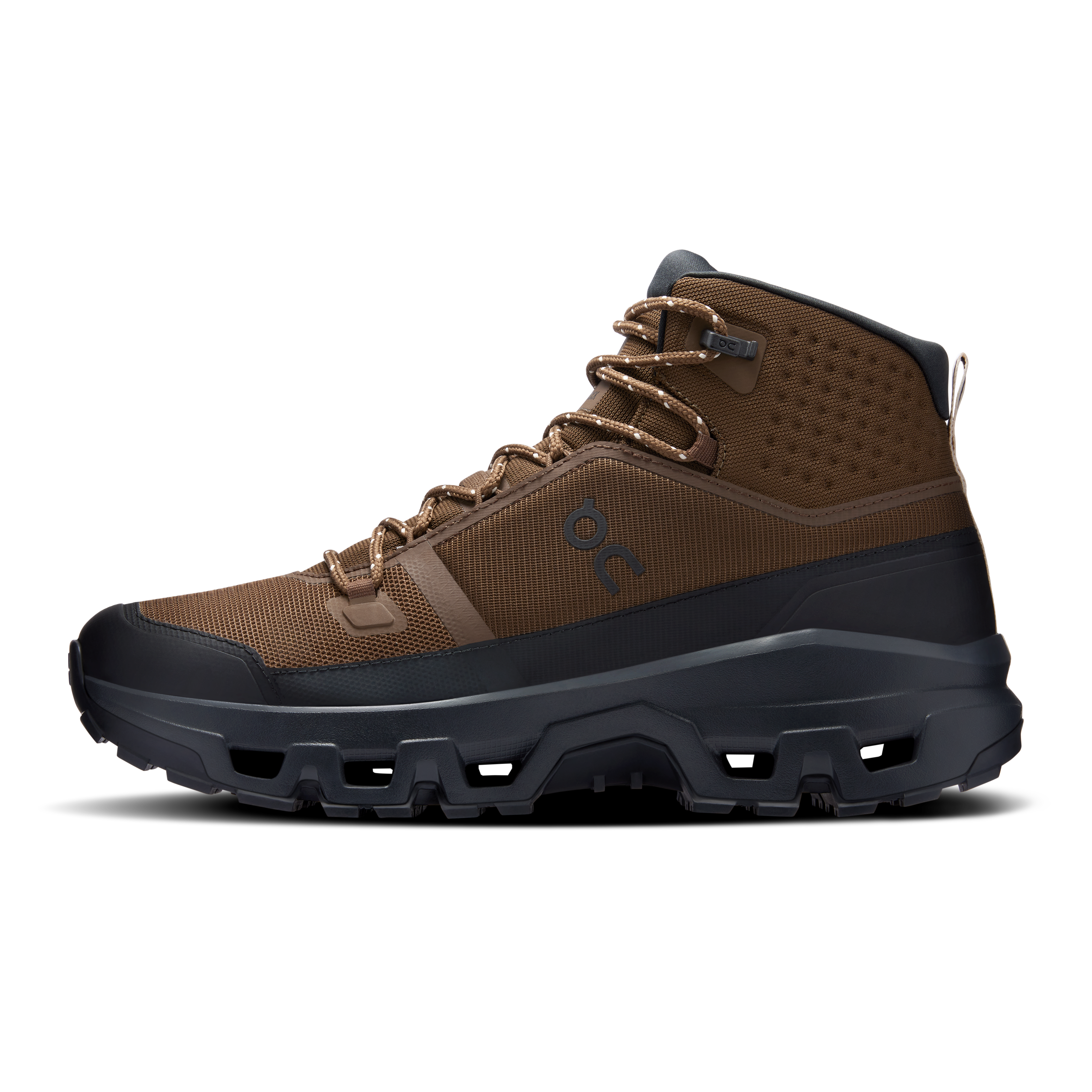 On Cloudrock Mid Waterproof Earth & Black Homme – Randonnée, Missiongrip™, imperméable Chaussures